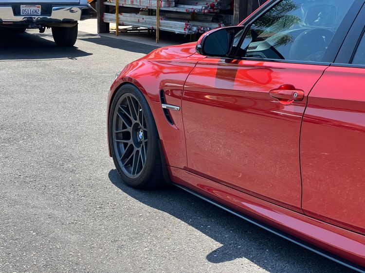 Orange BMW F80 M3 with 19" ARC-8 Apex wheels in Anthracite