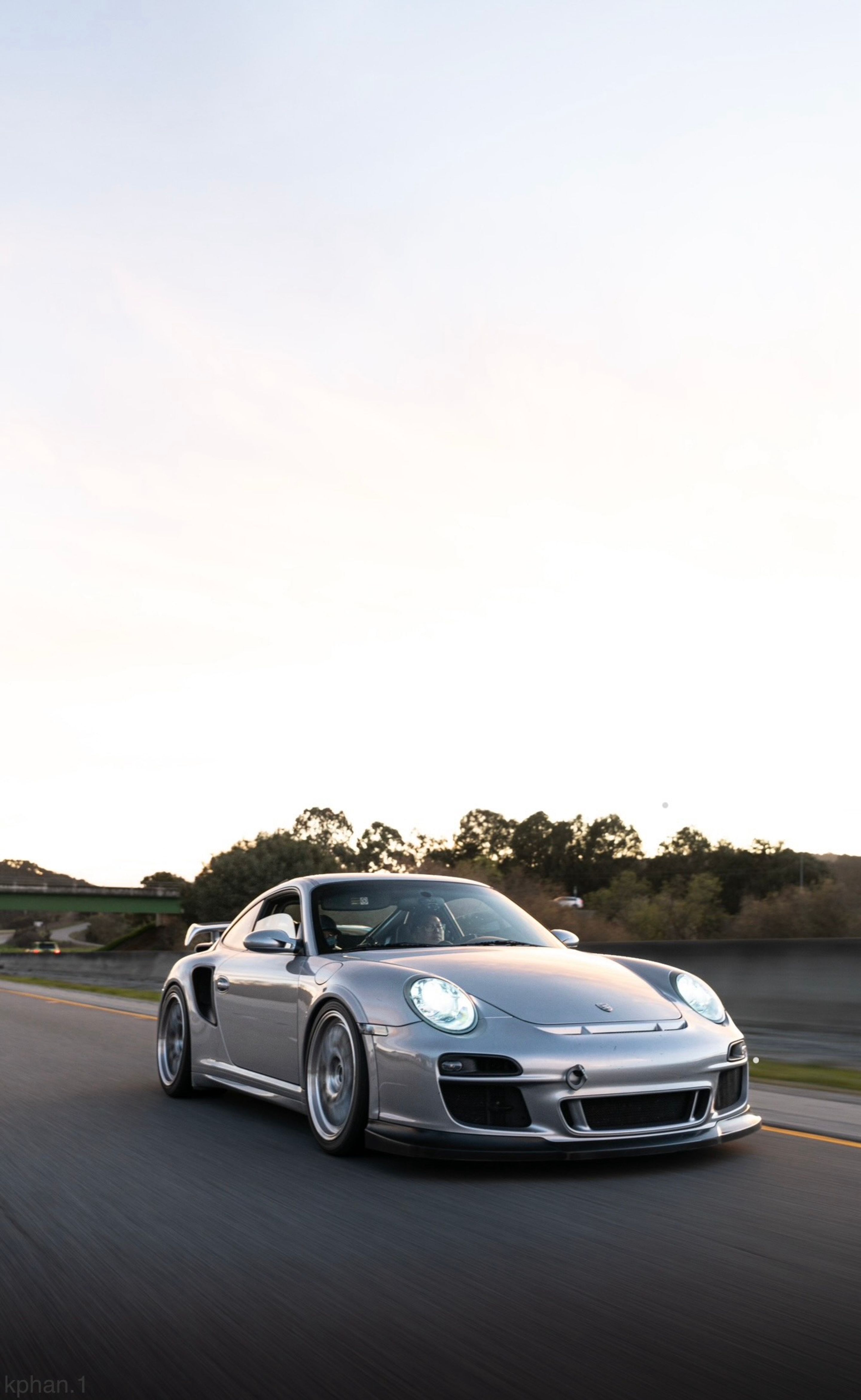 Silver Porsche 911 997 Turbo with 19" ML-10RT Apex wheels in Machined Lip Brushed Clear