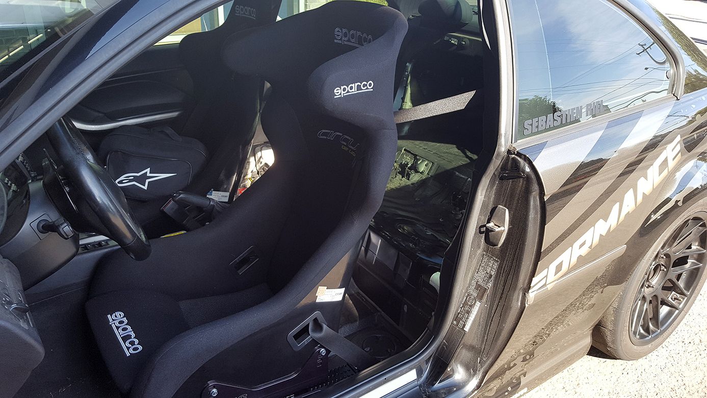 Black BMW E46 M3 with 18" ARC-8 Apex wheels in Satin Black