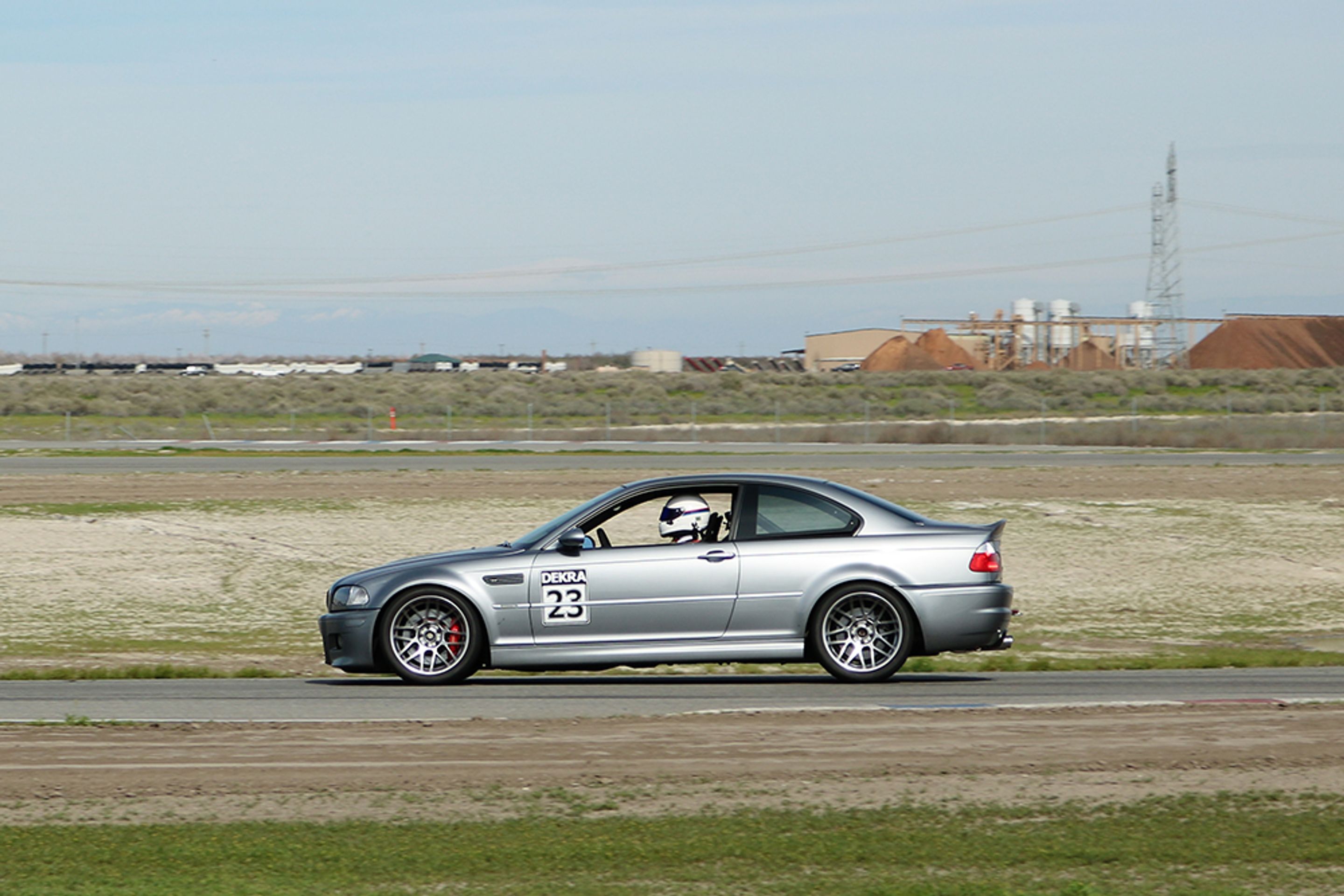 Grey BMW E46 M3 with 18" ARC-8 Apex wheels in Hyper Black