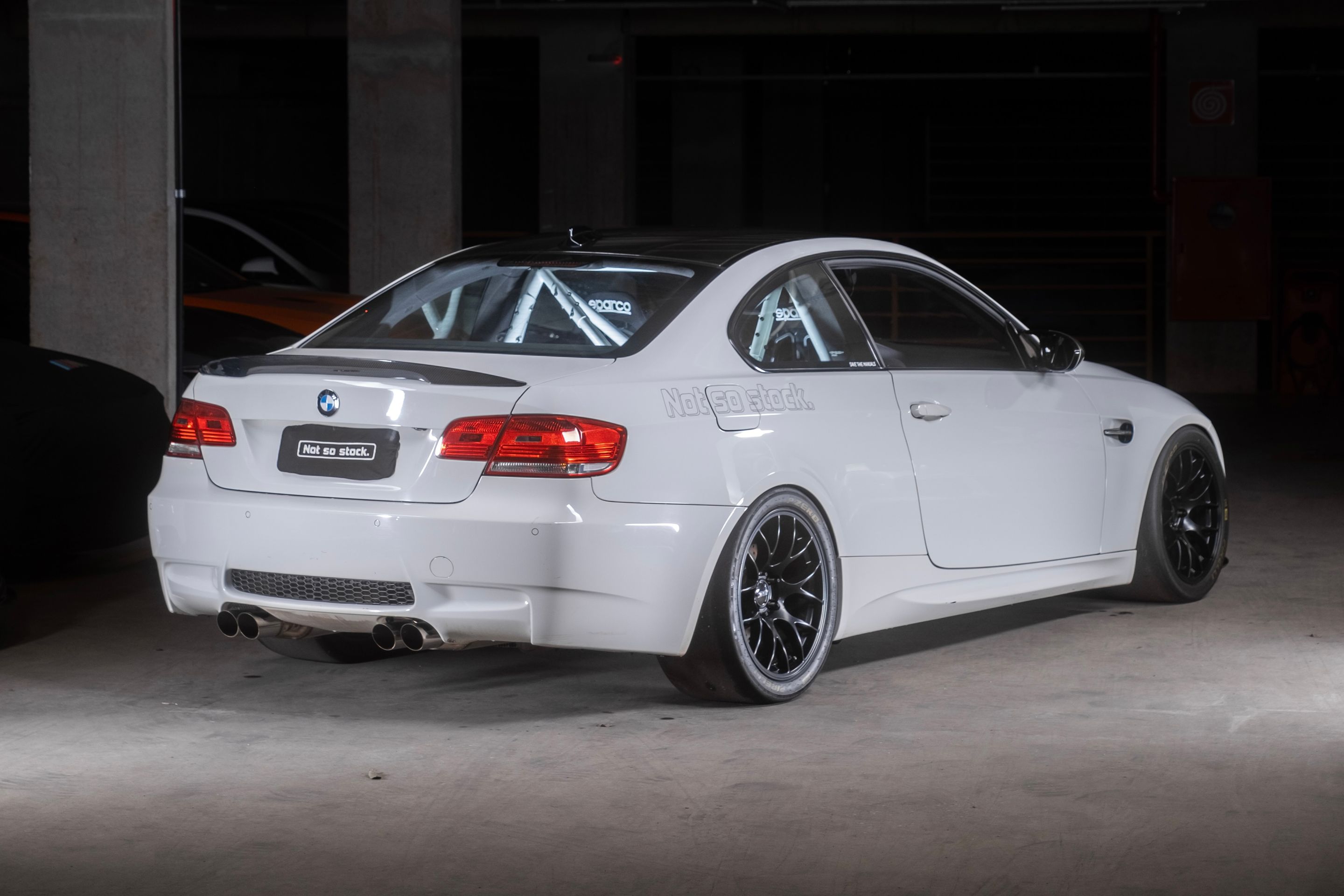 White BMW E92 Coupe M3 with 18" EC-7 Apex wheels in Satin Black