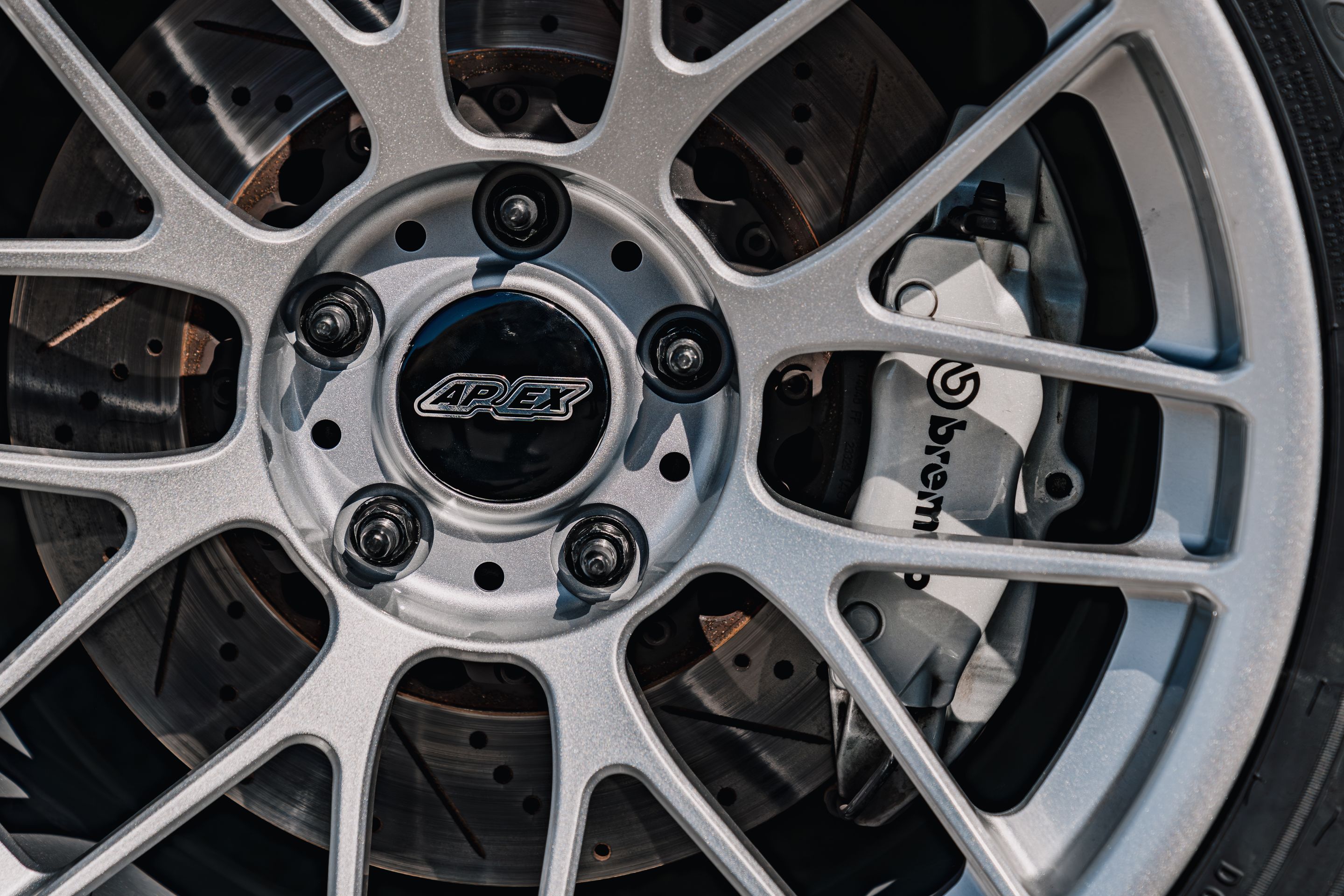 Black BMW E46 M3 with 18" ARC-8RT Apex wheels in Race Silver