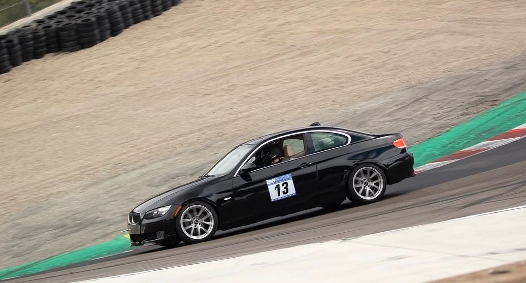Black BMW E92 Coupe 3 Series with 18" VS-5RS Apex wheels in Brushed Clear