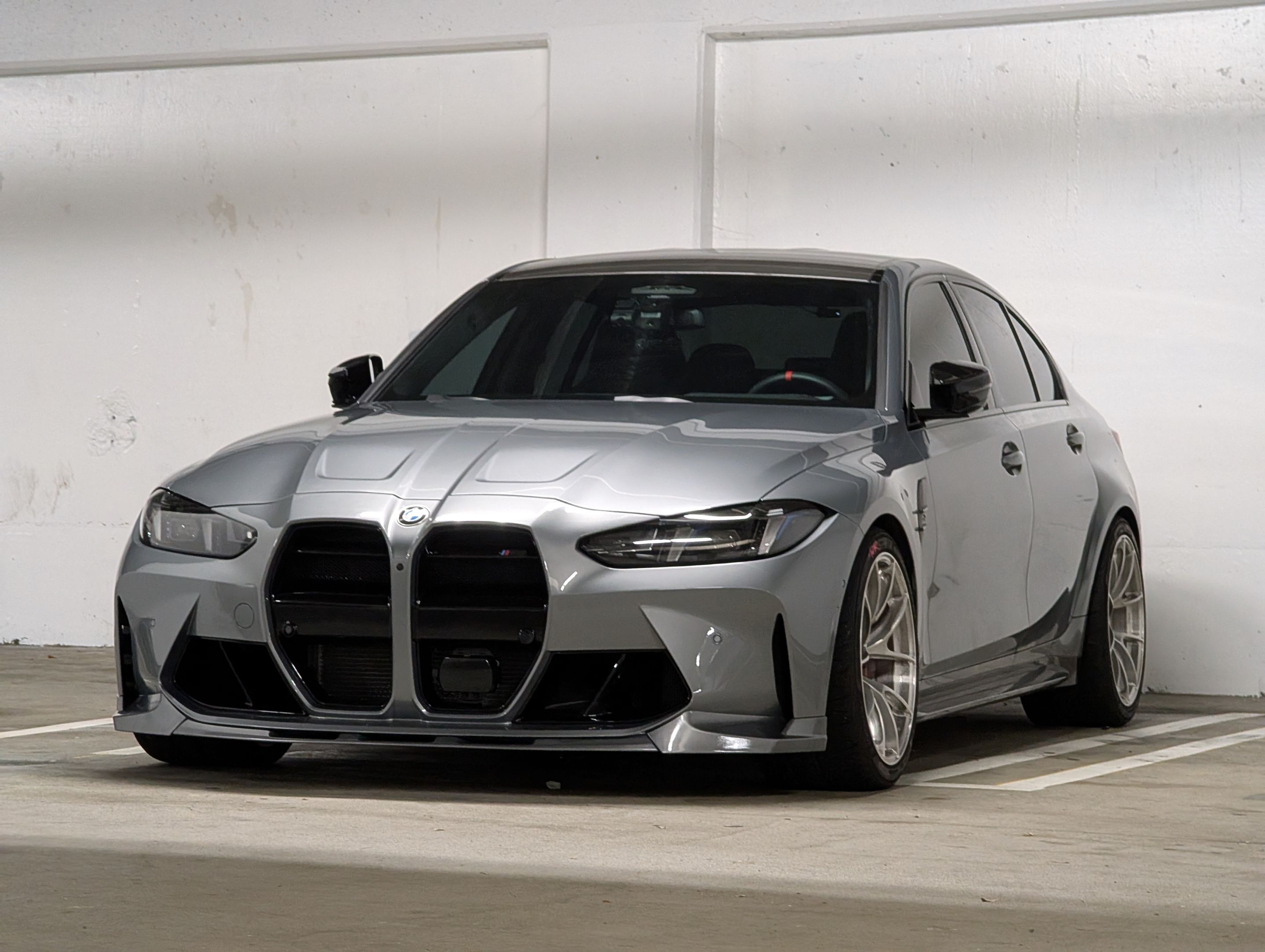 Grey BMW G80 M3 with 19" VS-5RS Apex wheels in Motorsport Gold