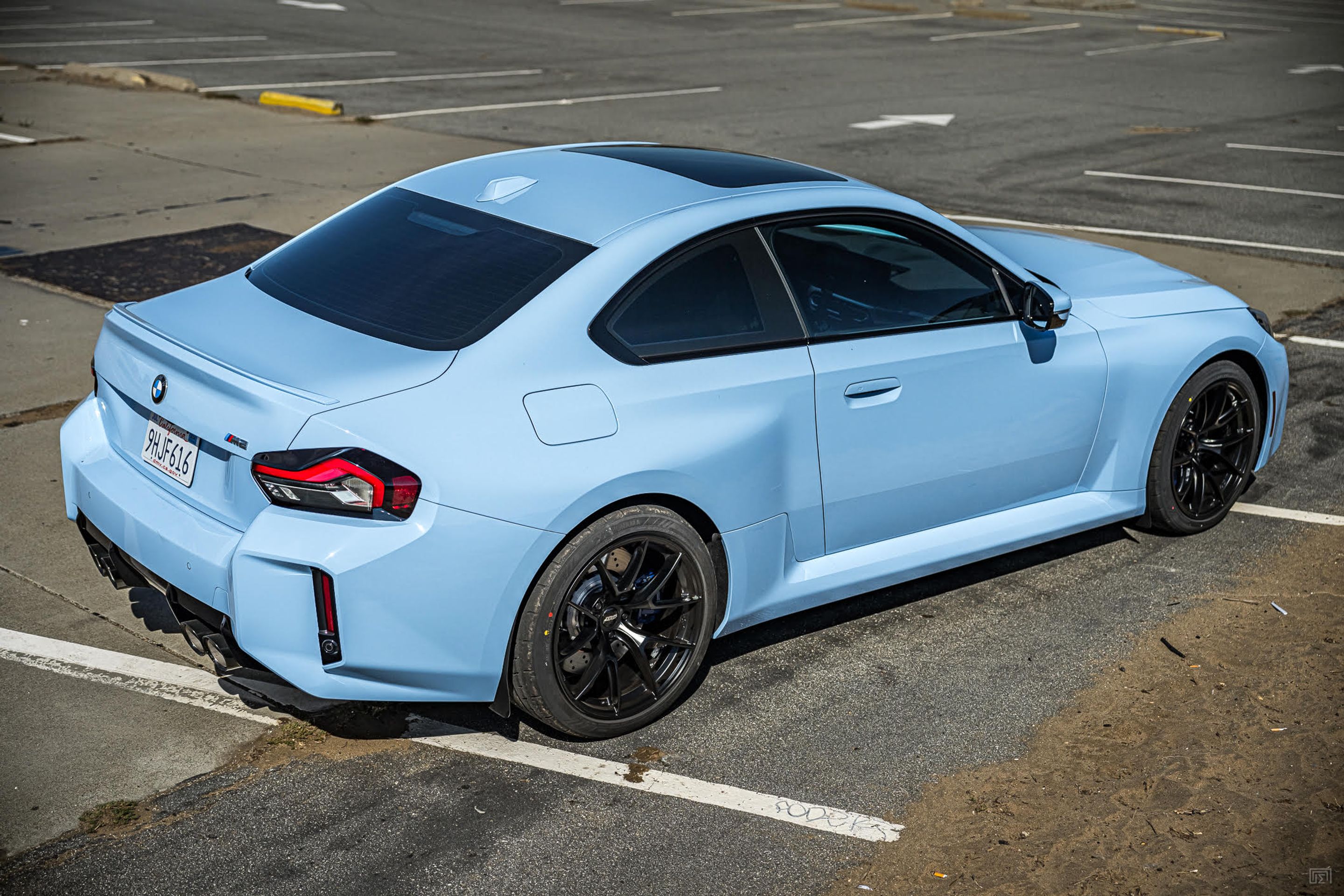 Blue BMW G87 M2 with 19" VS-5RS Apex wheels in Satin Black