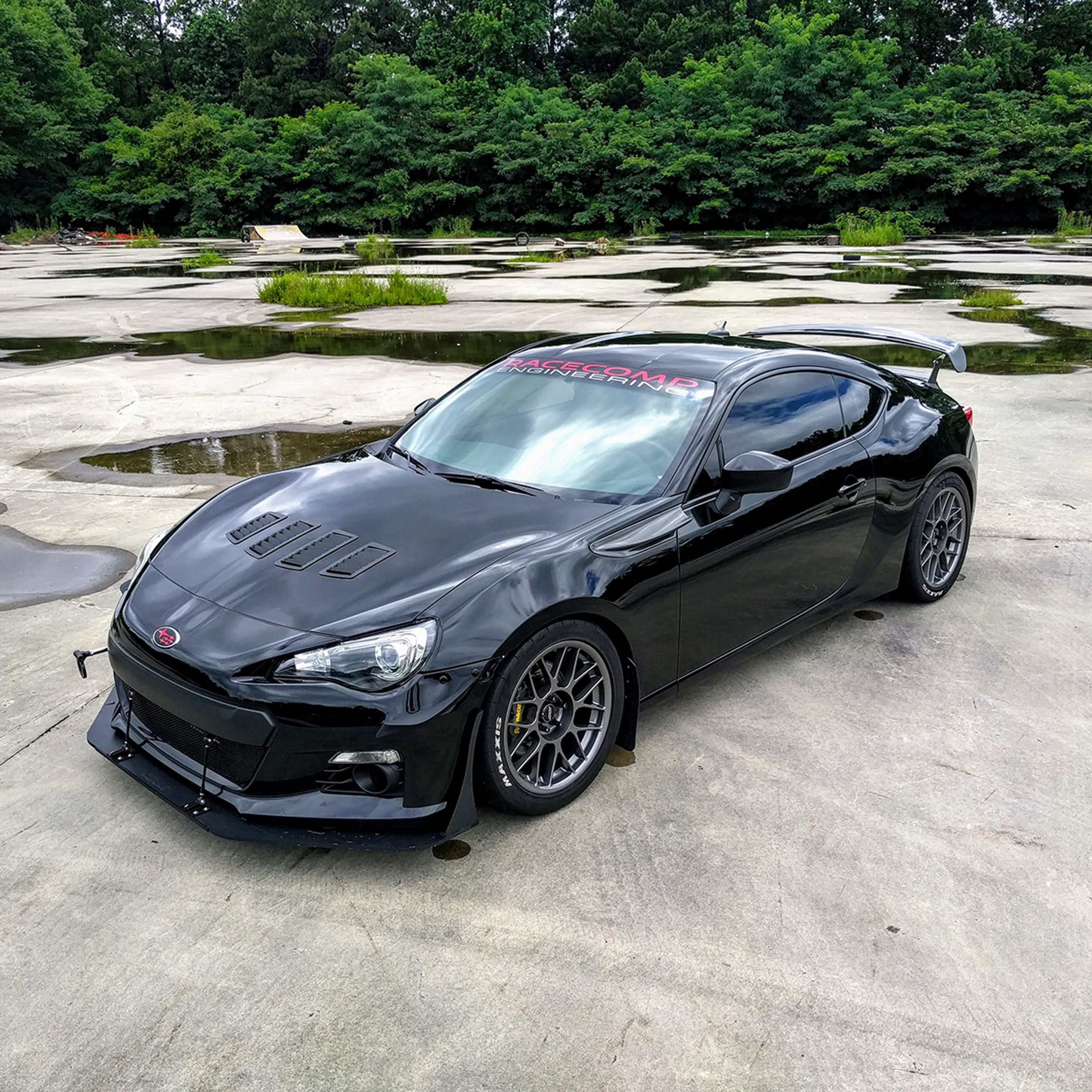 Black Subaru ZC6 / Gen 1 BRZ with 17" ARC-8 Apex wheels in Anthracite