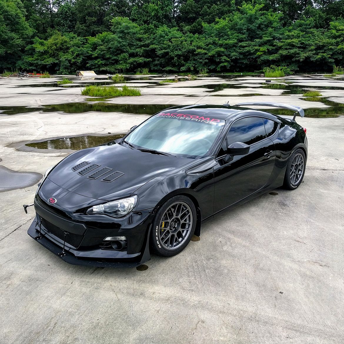 Black Subaru ZC6 / Gen 1 BRZ with 17" ARC-8 Apex wheels in Anthracite