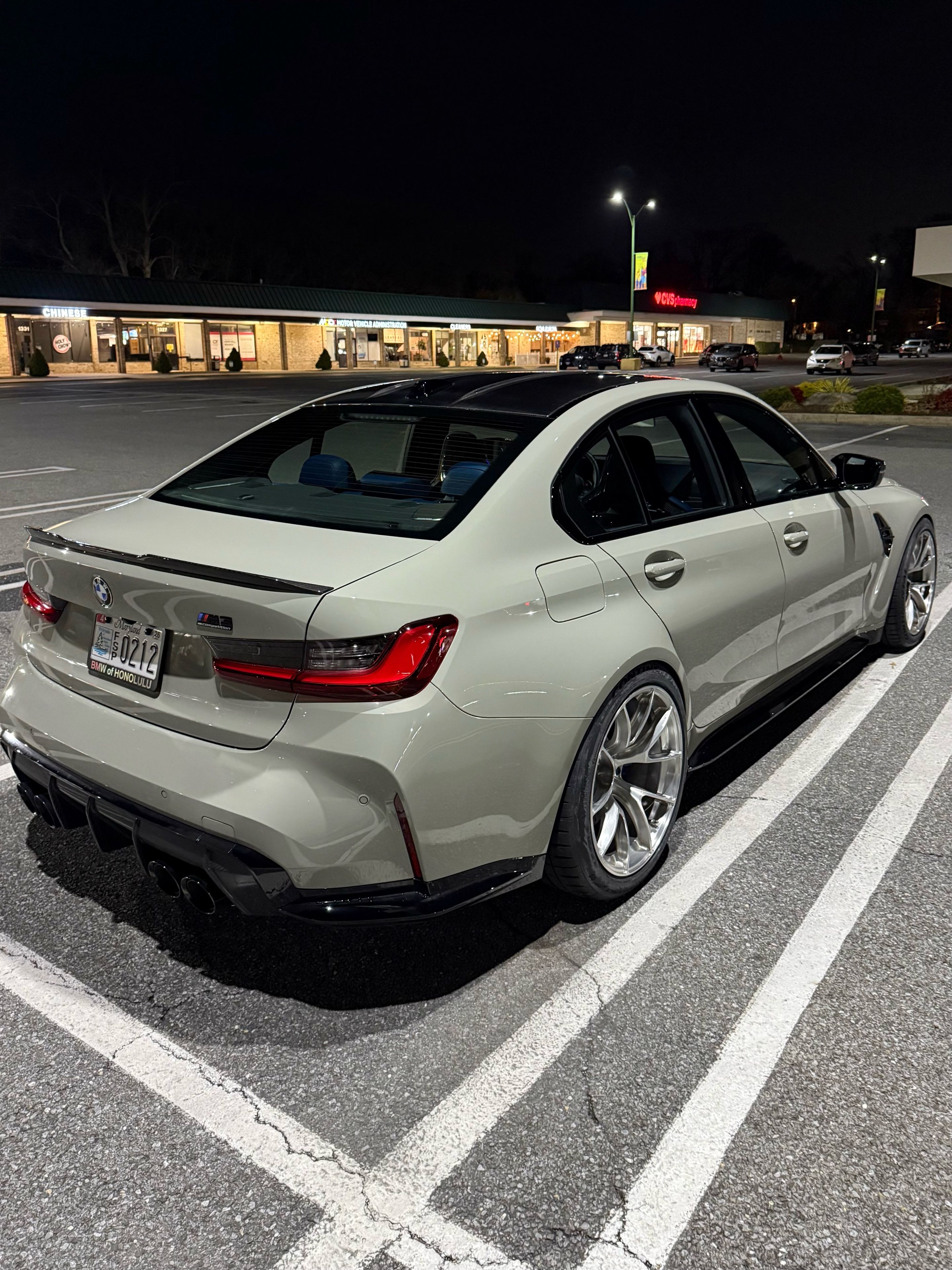 Grey BMW G80 M3 with 19" VS-5RS Apex wheels in Brushed Clear