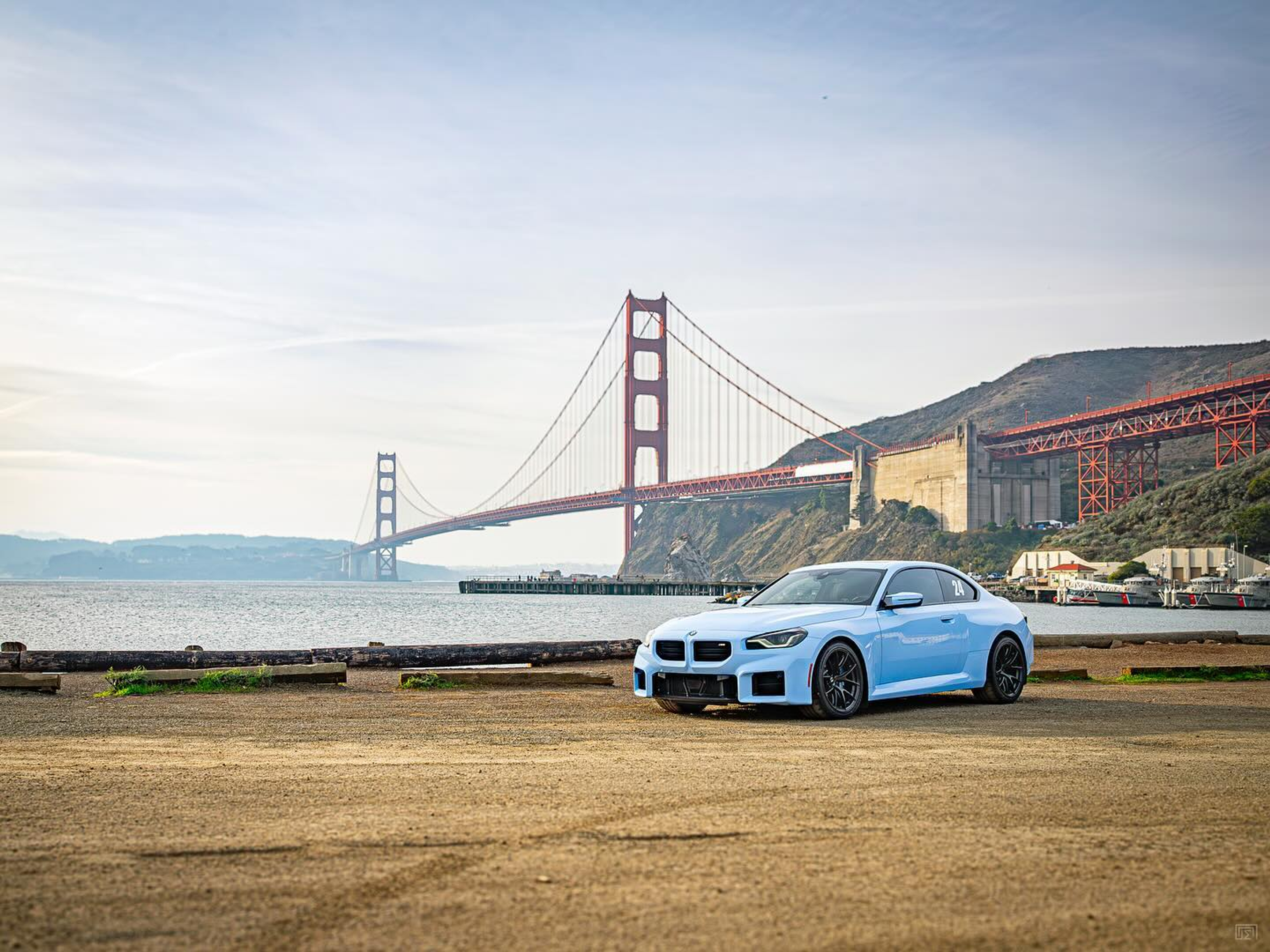 Blue BMW G87 M2 with 19" VS-5RS Apex wheels in Satin Black