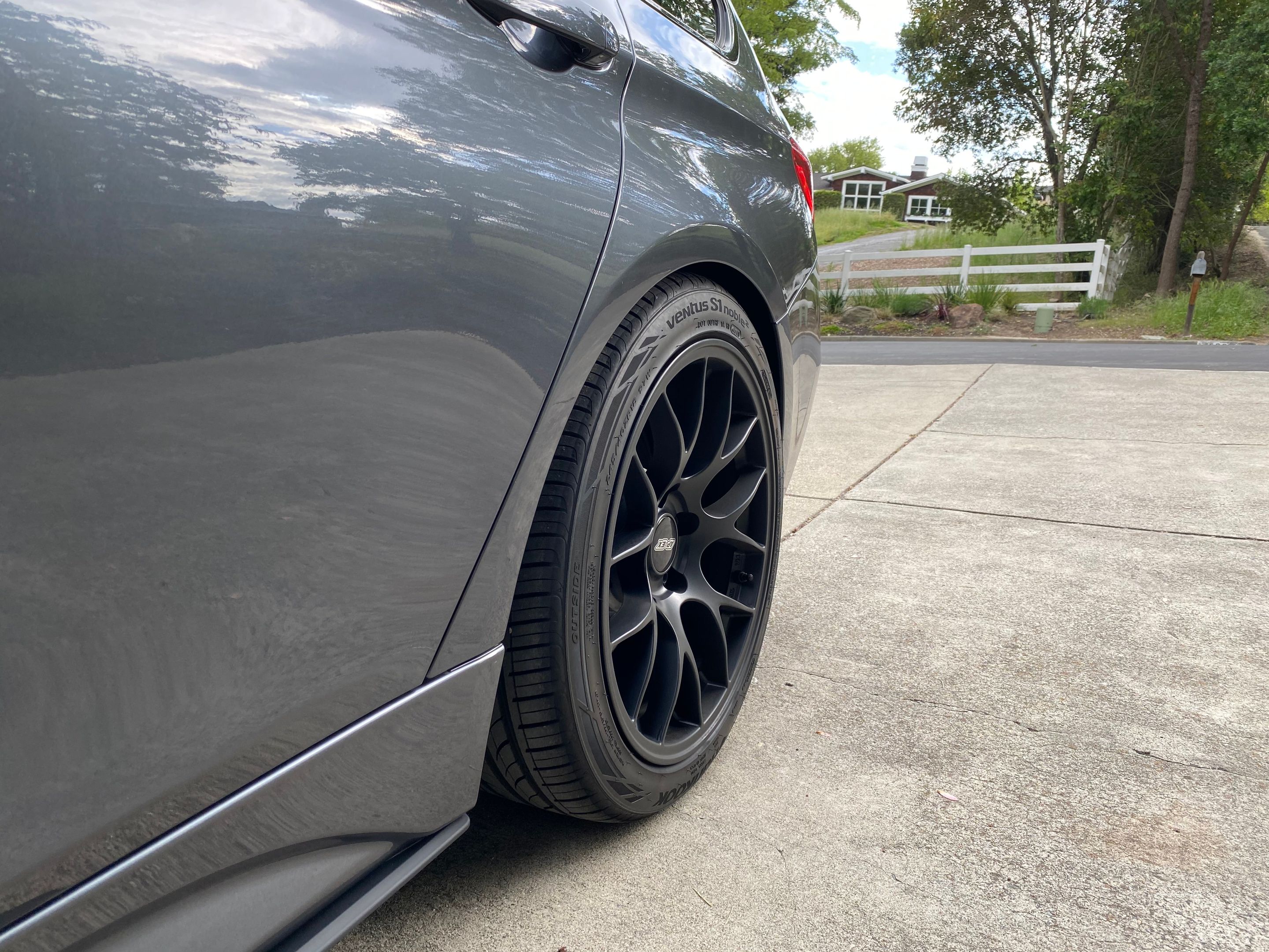 Grey BMW F31 Wagon 3 Series with 18" EC-7 Apex wheels in Satin Black