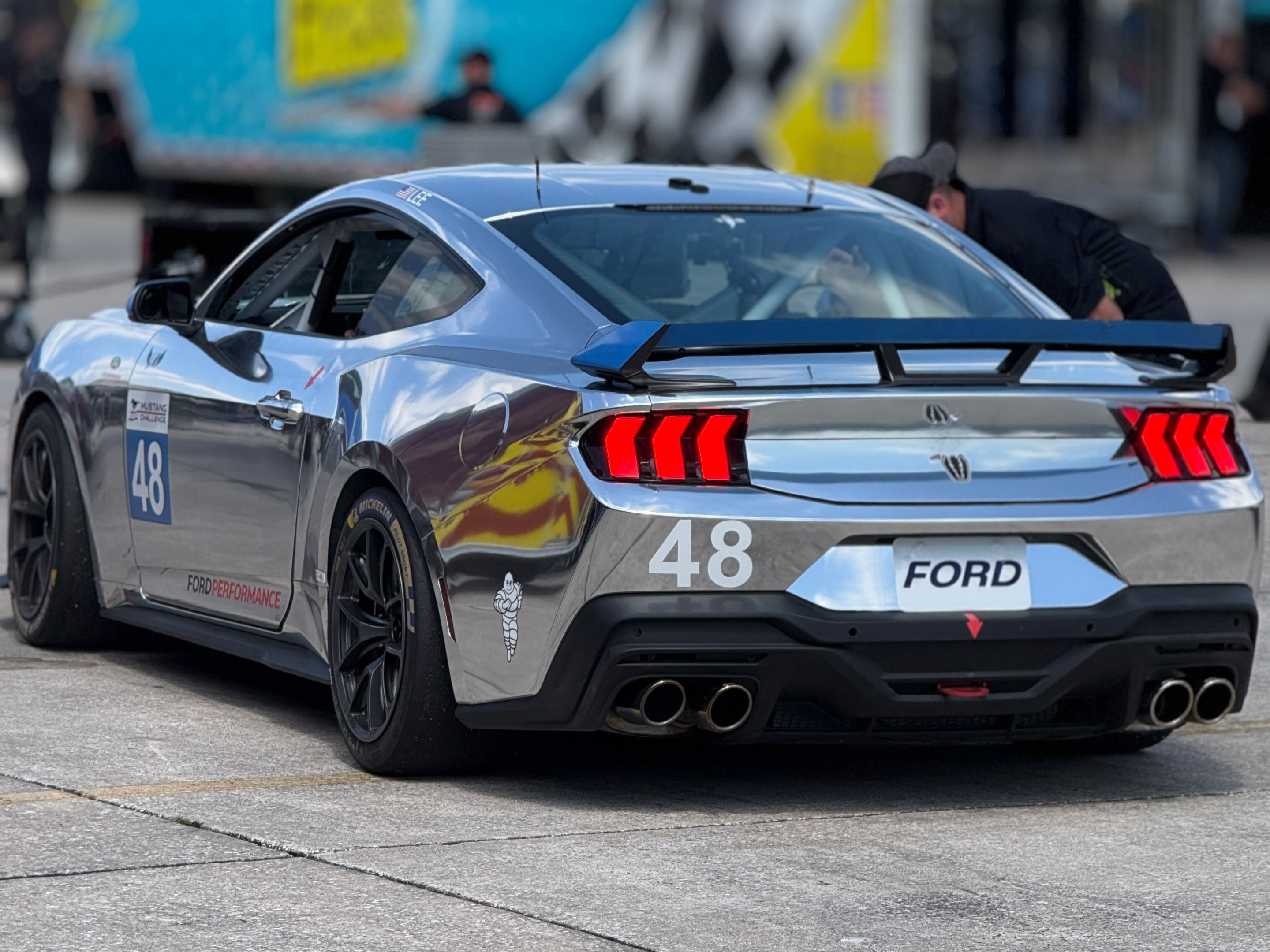 Silver Ford Performance Mustang Dark Horse R with 18" VS-5RE Apex wheels in Anthracite