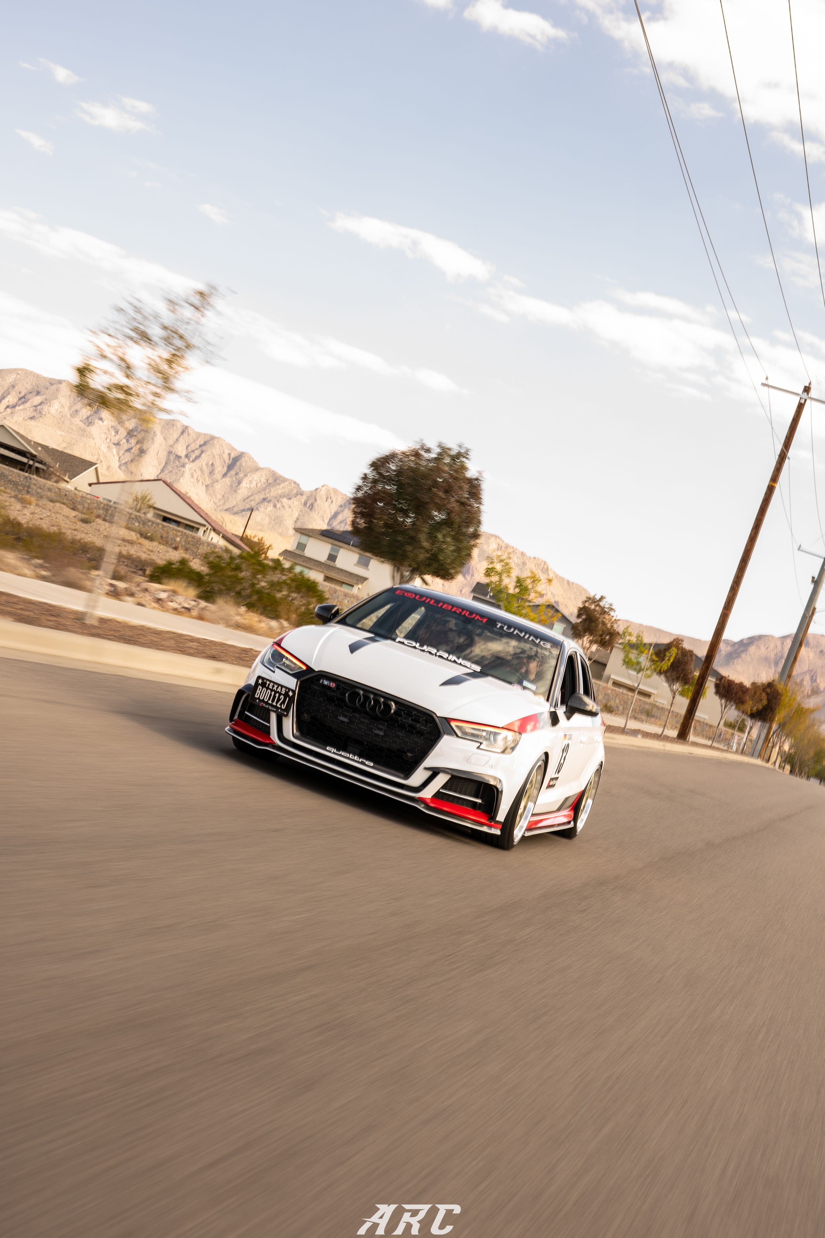 Race Livery Audi 8V A3 with 18" ML-10RT Apex wheels in Machined Lip Gloss Motorsport Gold