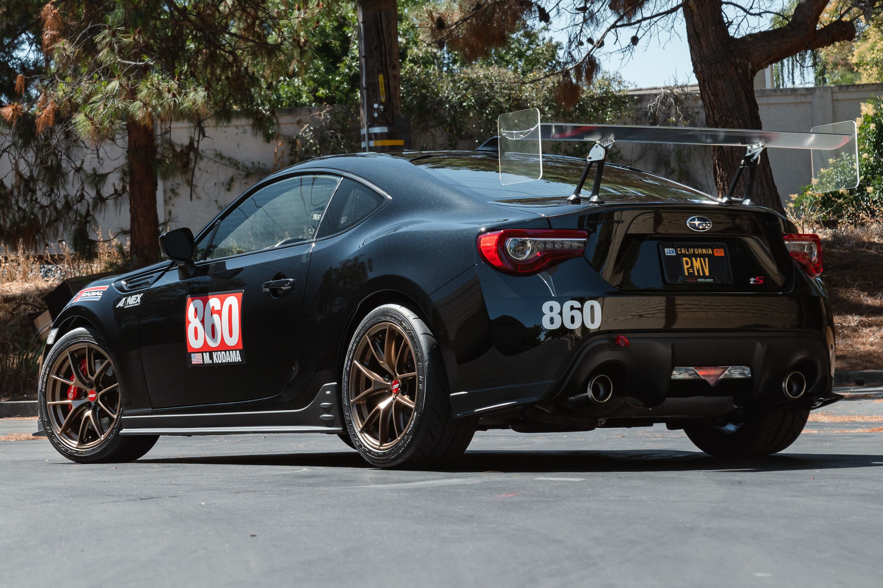 Black Subaru ZC6 / Gen 1 BRZ with 17" VS-5RS Apex wheels in Satin Bronze