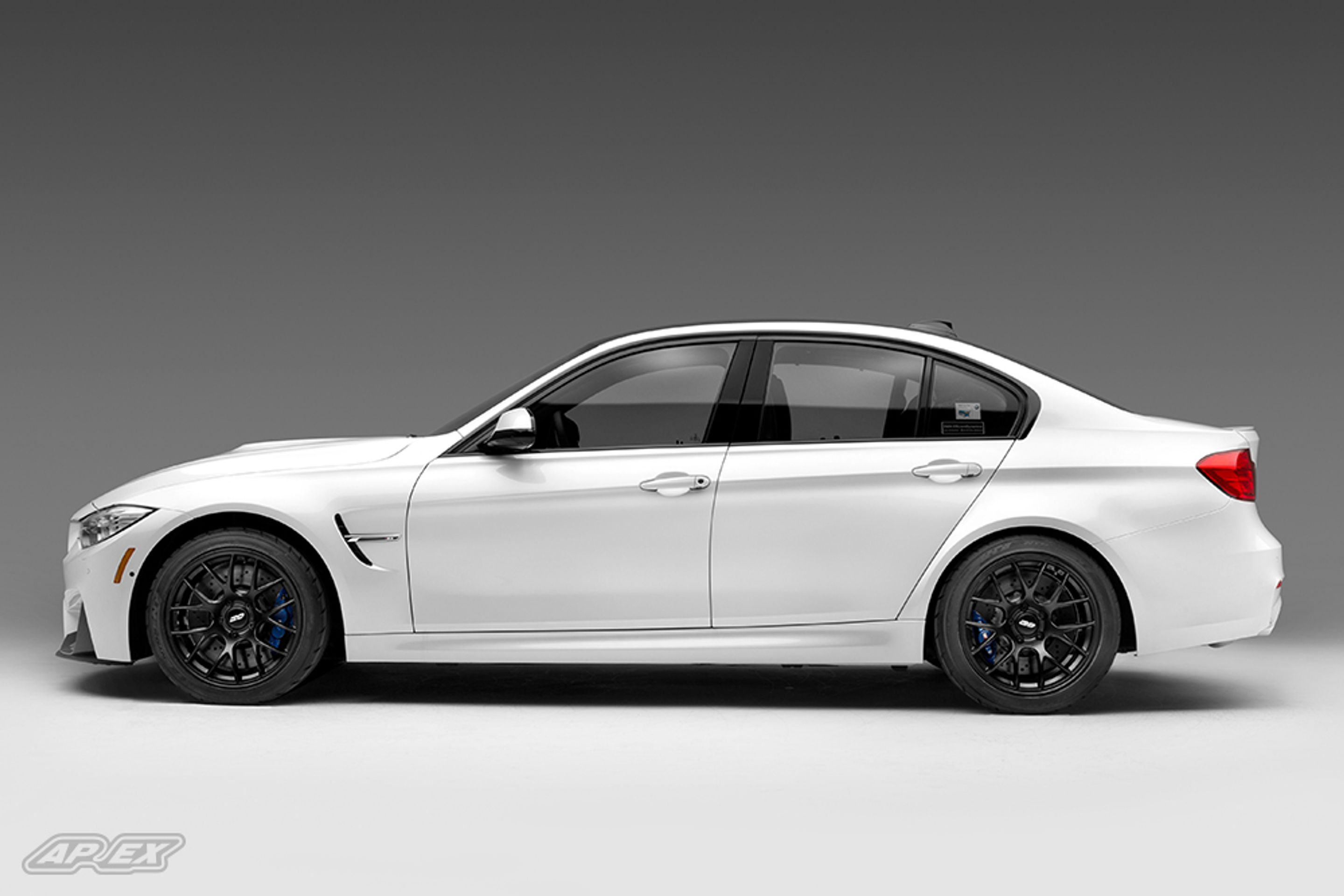 White BMW F80 M3 with 18" EC-7 Apex wheels in Satin Black