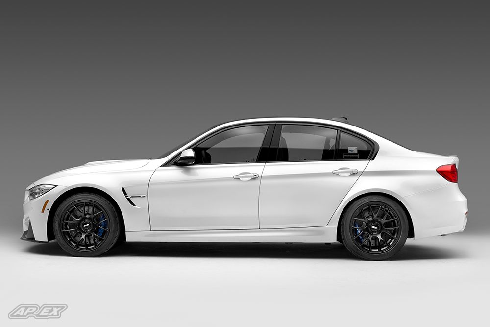 White BMW F80 M3 with 18" EC-7 Apex wheels in Satin Black