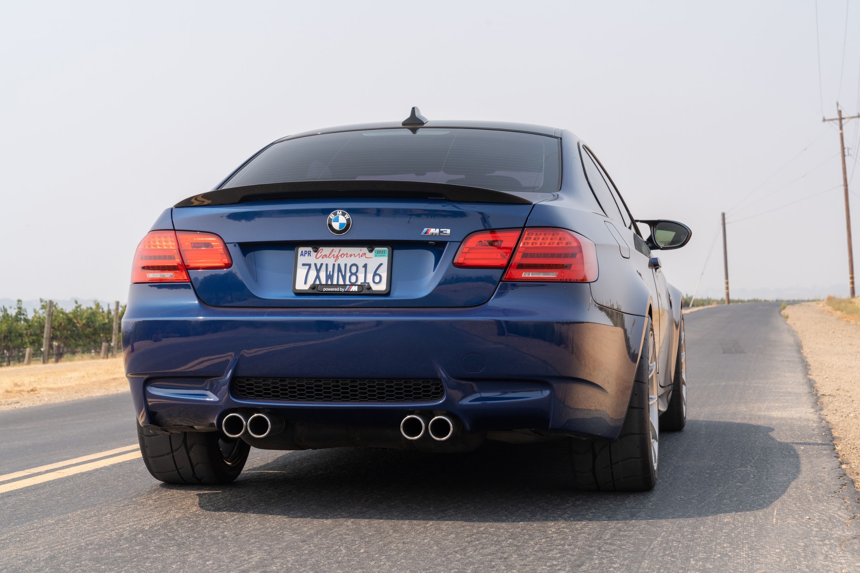 Blue BMW E92 Coupe M3 with 18" VS-5RS Apex wheels in Brushed Clear