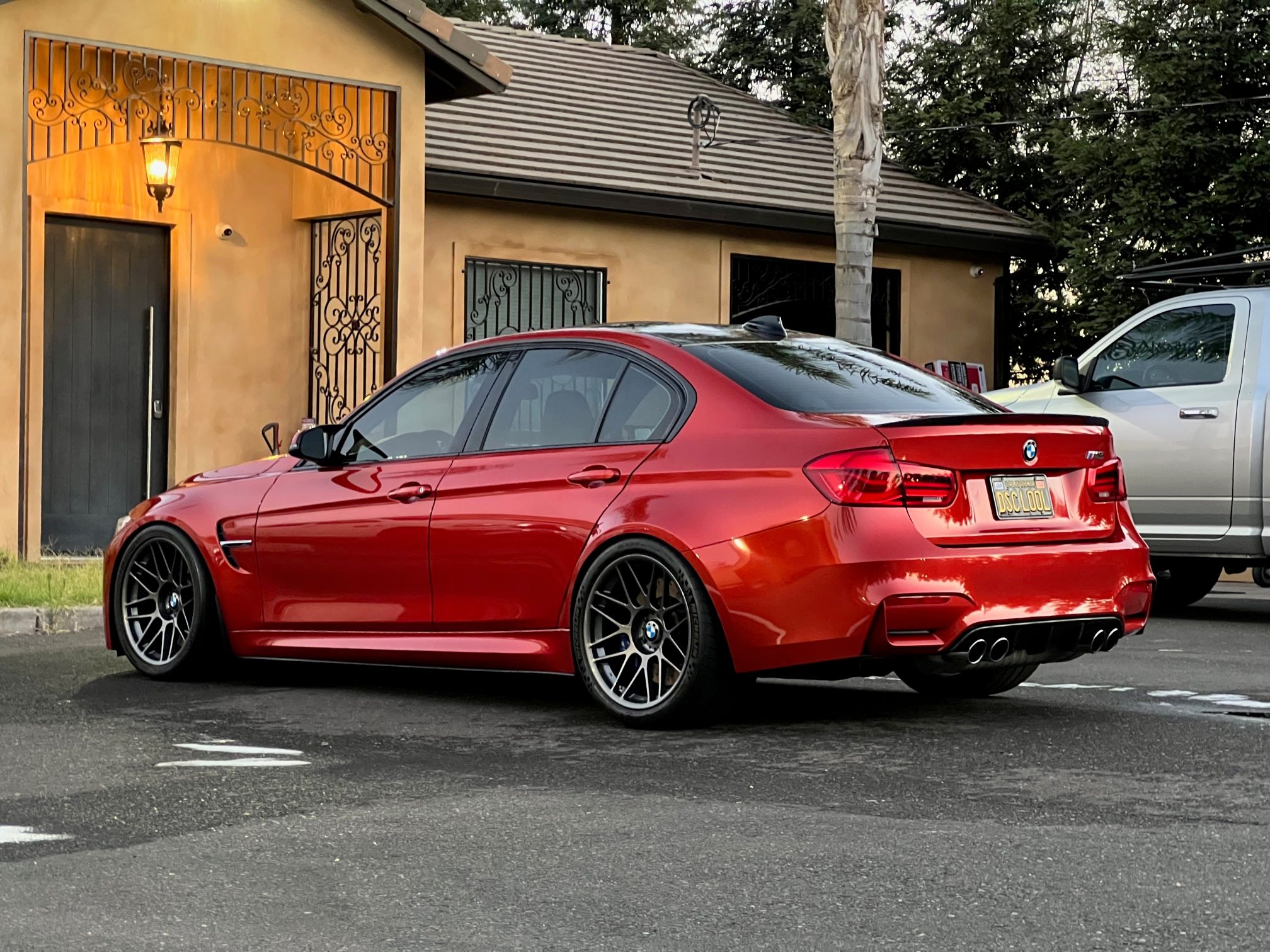 Orange BMW F80 M3 with 19" ARC-8 Apex wheels in Anthracite