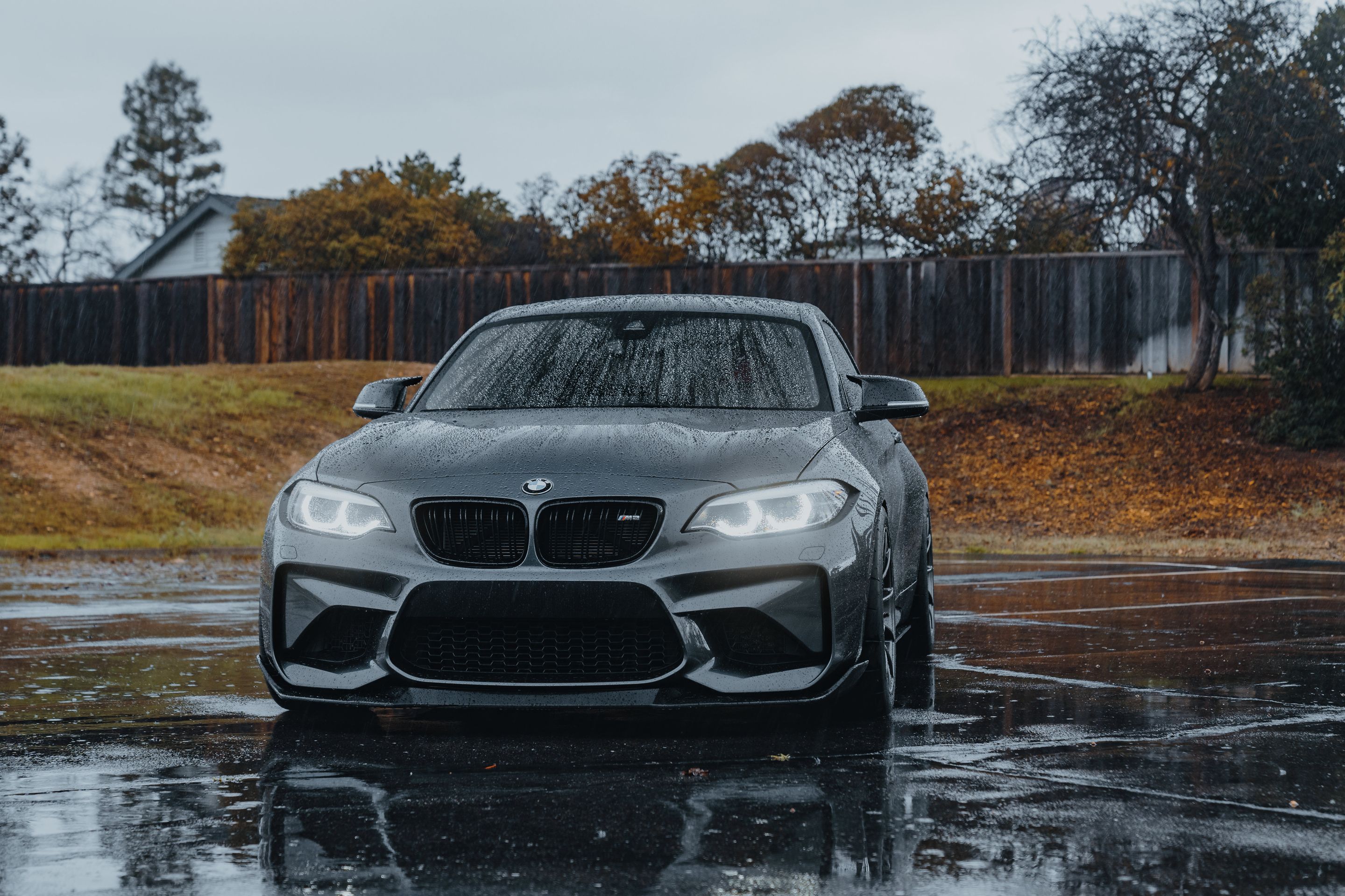 Grey BMW F87 M2 with 18" SM-10RS Apex wheels in Anthracite