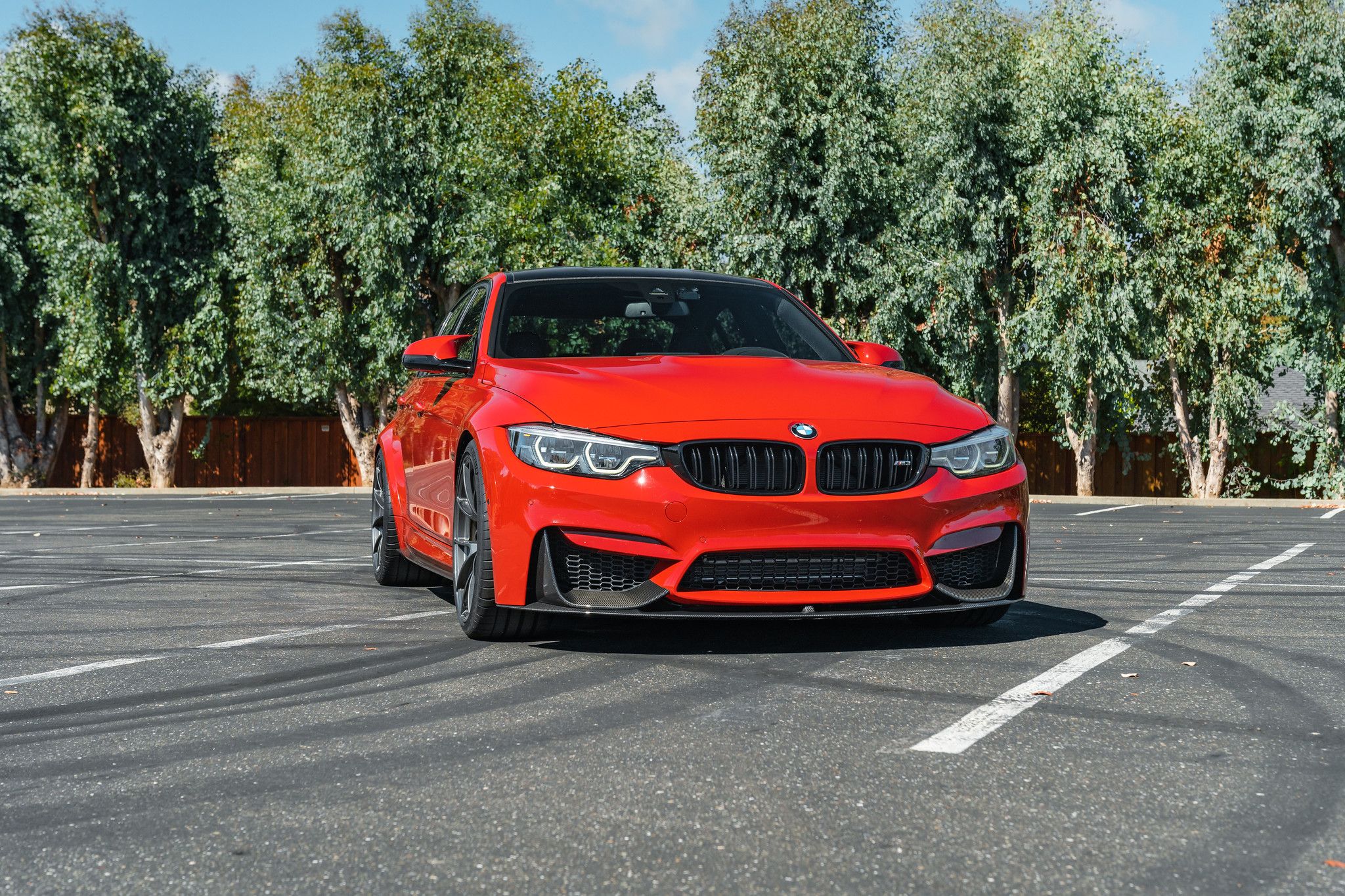 Red BMW F80 M3 with 20" VS-5RS Apex wheels in Anthracite