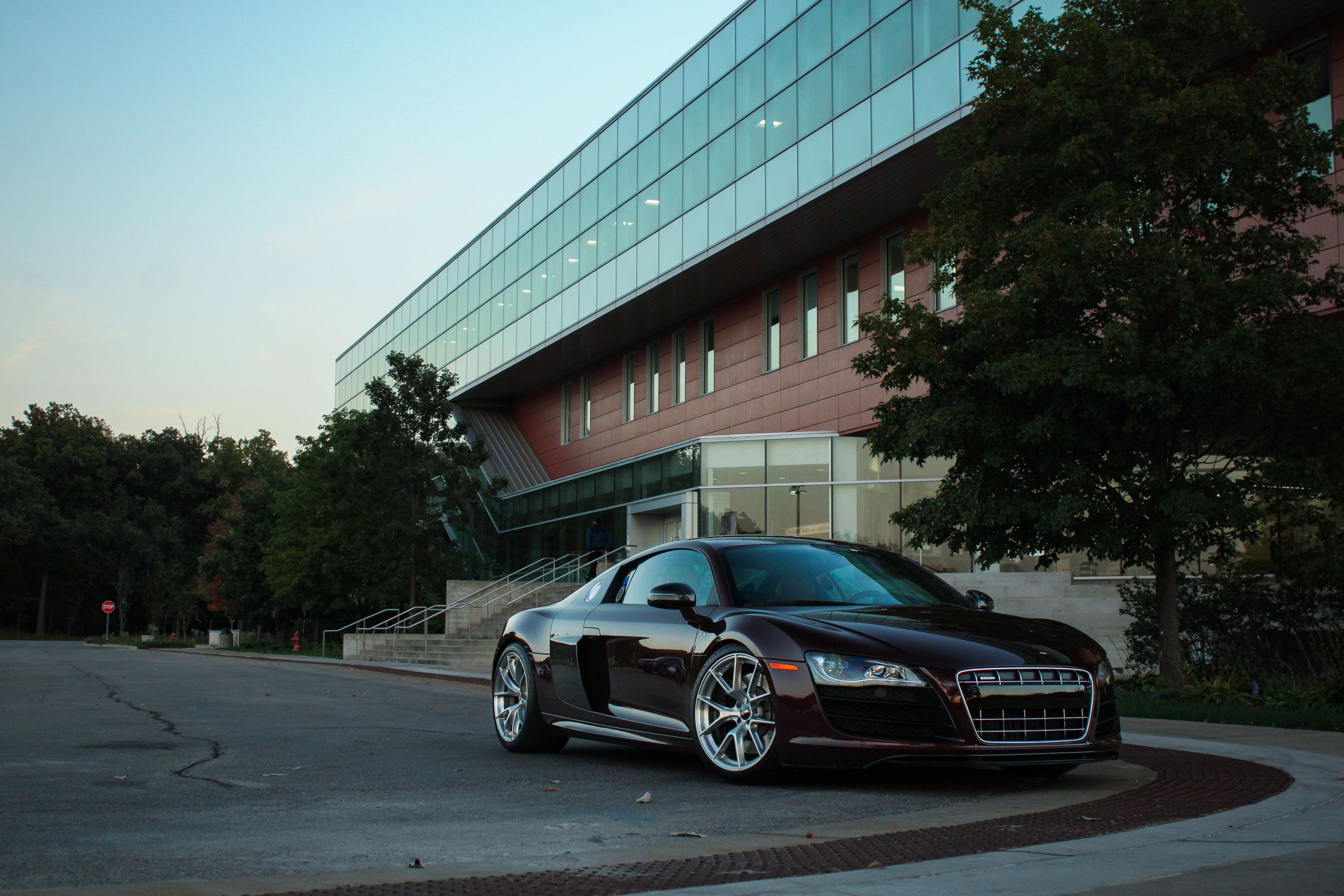Purple Audi Gen 1 R8 with 19" VS-5RS Apex wheels in Brushed Clear