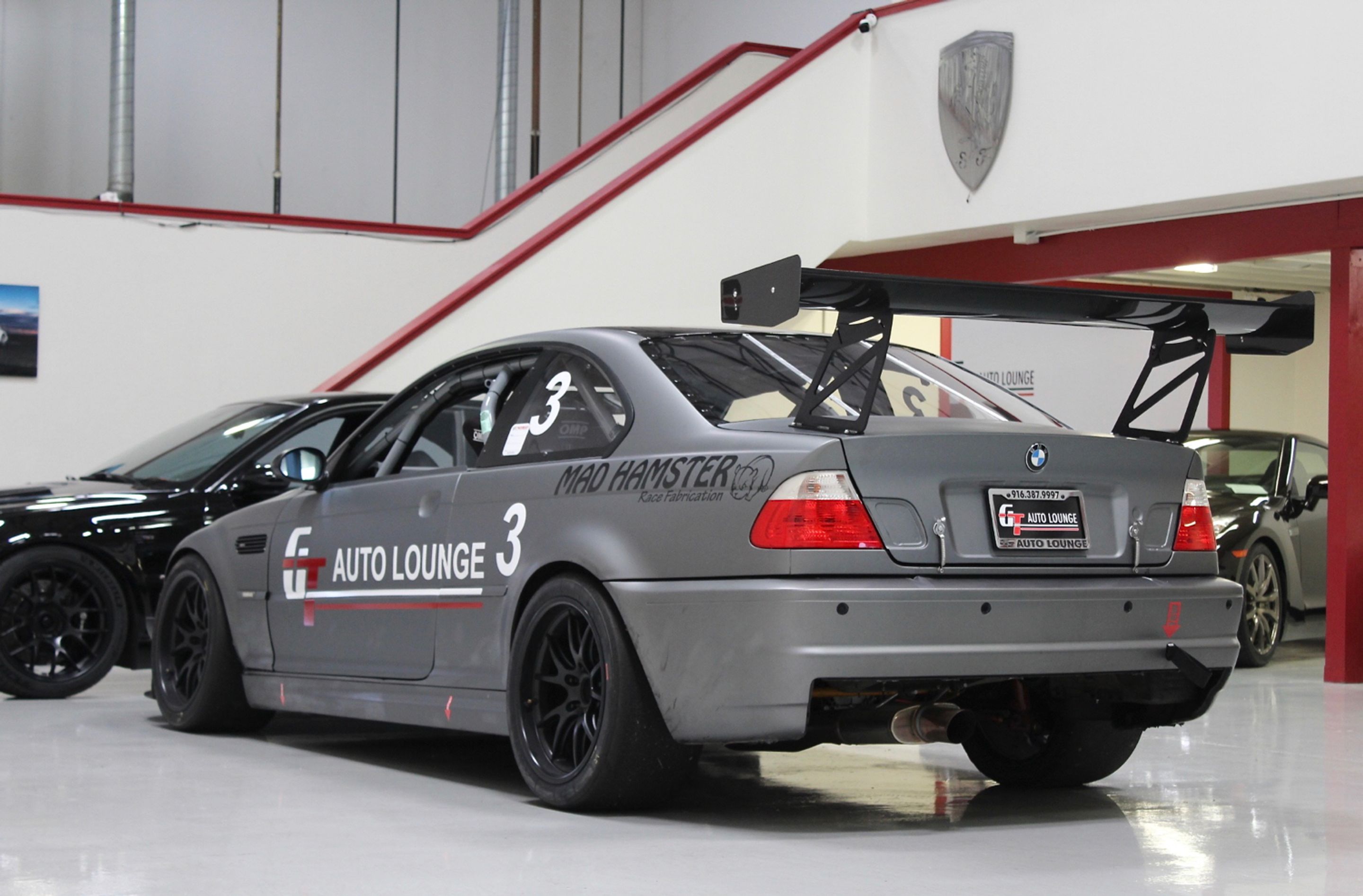 Grey BMW E46 M3 with 18" FL-5 Apex wheels in Satin Black