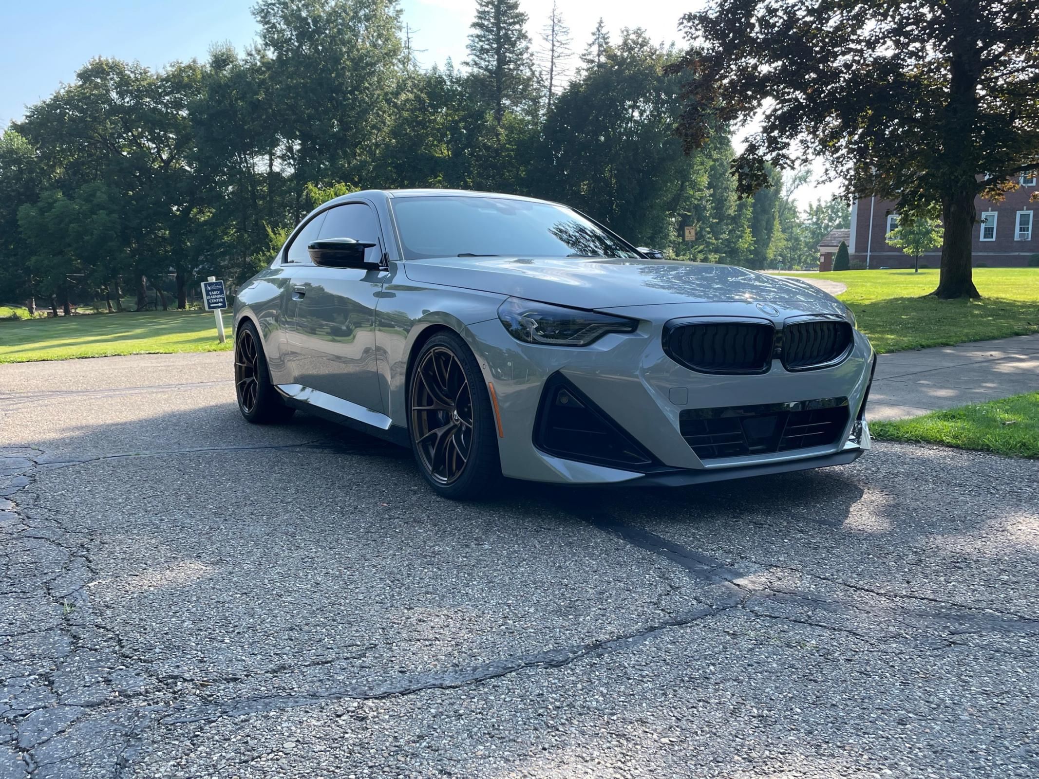 Grey BMW G42 2 Series with 19" VS-5RS Apex wheels in Satin Bronze