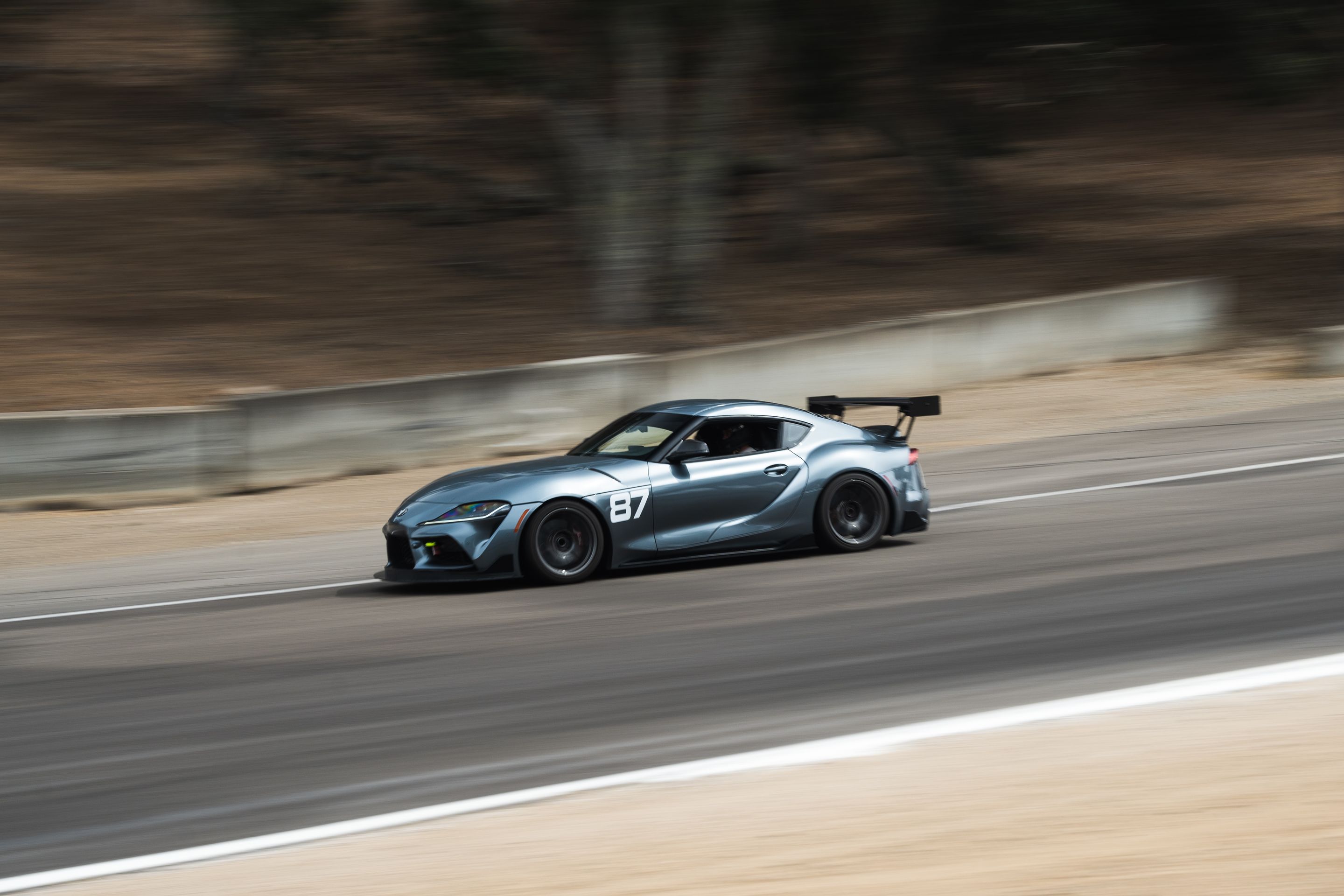 Silver Toyota GR Supra with 18" SM-10 Apex wheels in Anthracite