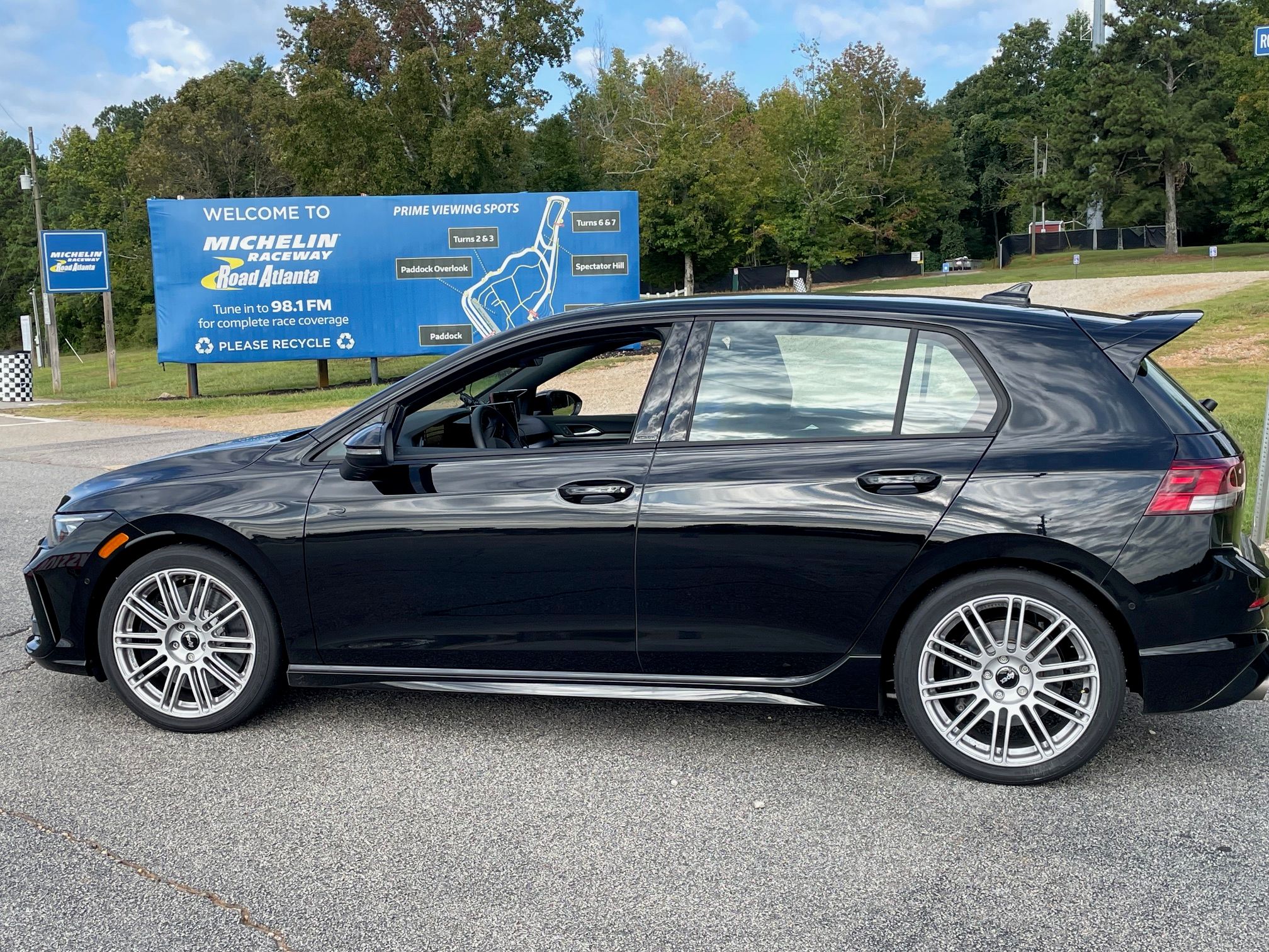 Black VW MK8 Golf R with 18" TC-10RT Apex wheels in Race Silver