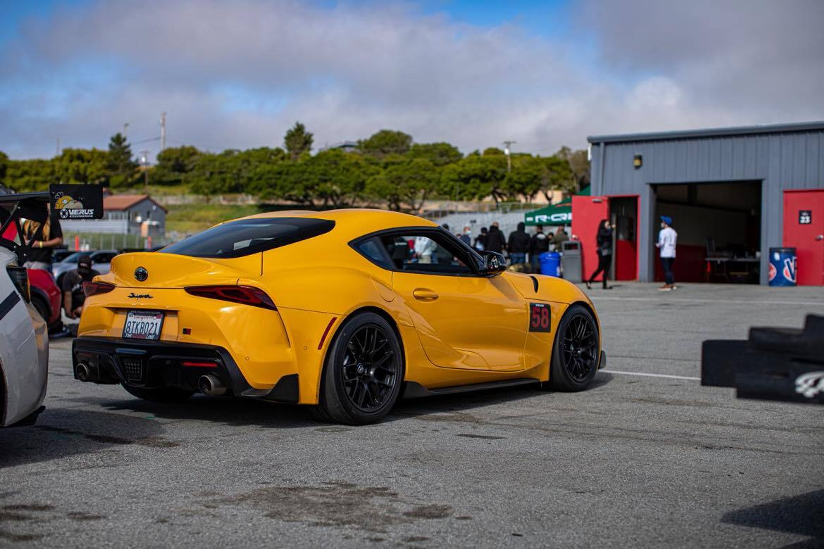 Grey Toyota GR Supra with 18" SM-10 Apex wheels in Anthracite