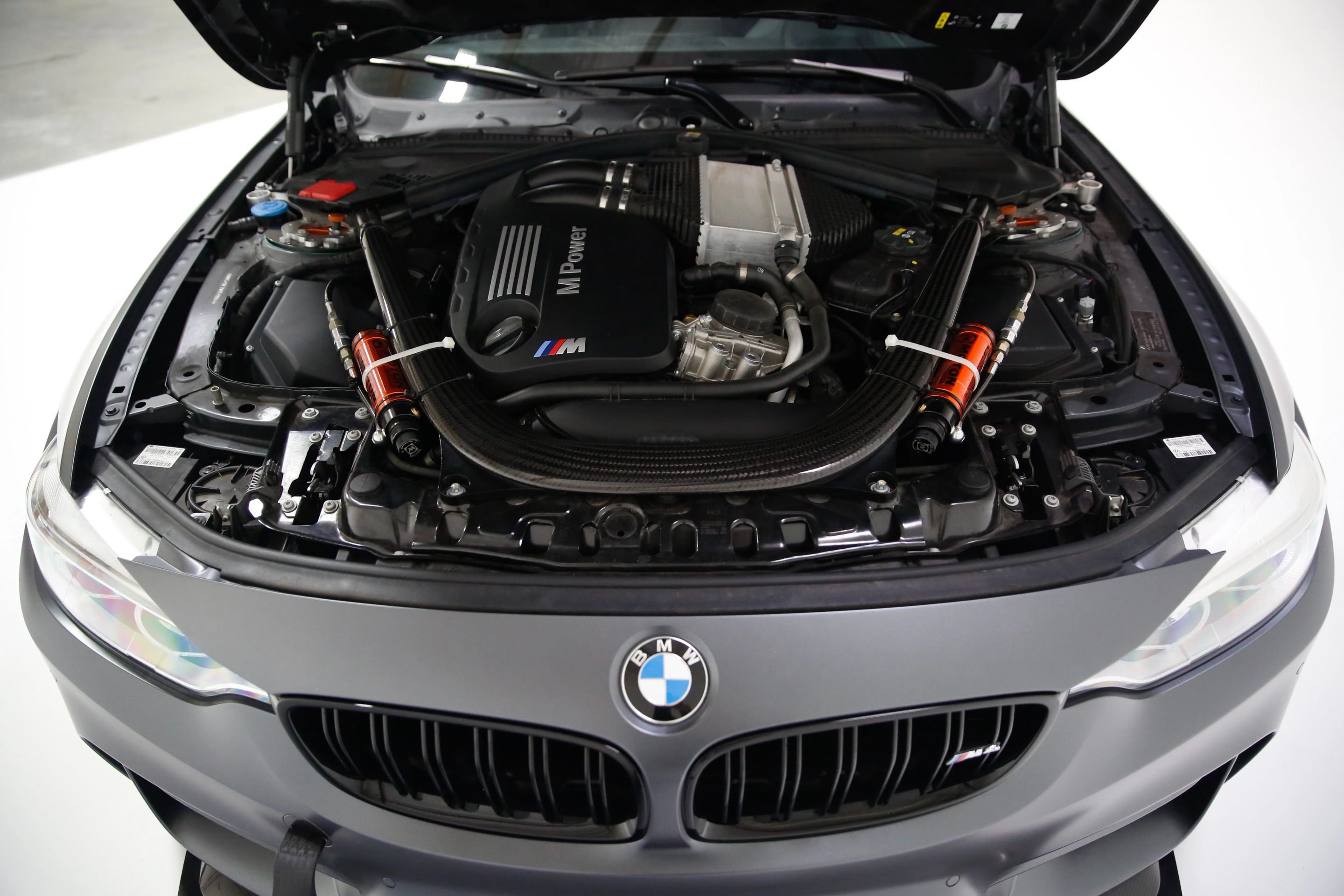 Grey BMW F82 Coupe M4 with 18" FL-5 Apex wheels in Race Silver