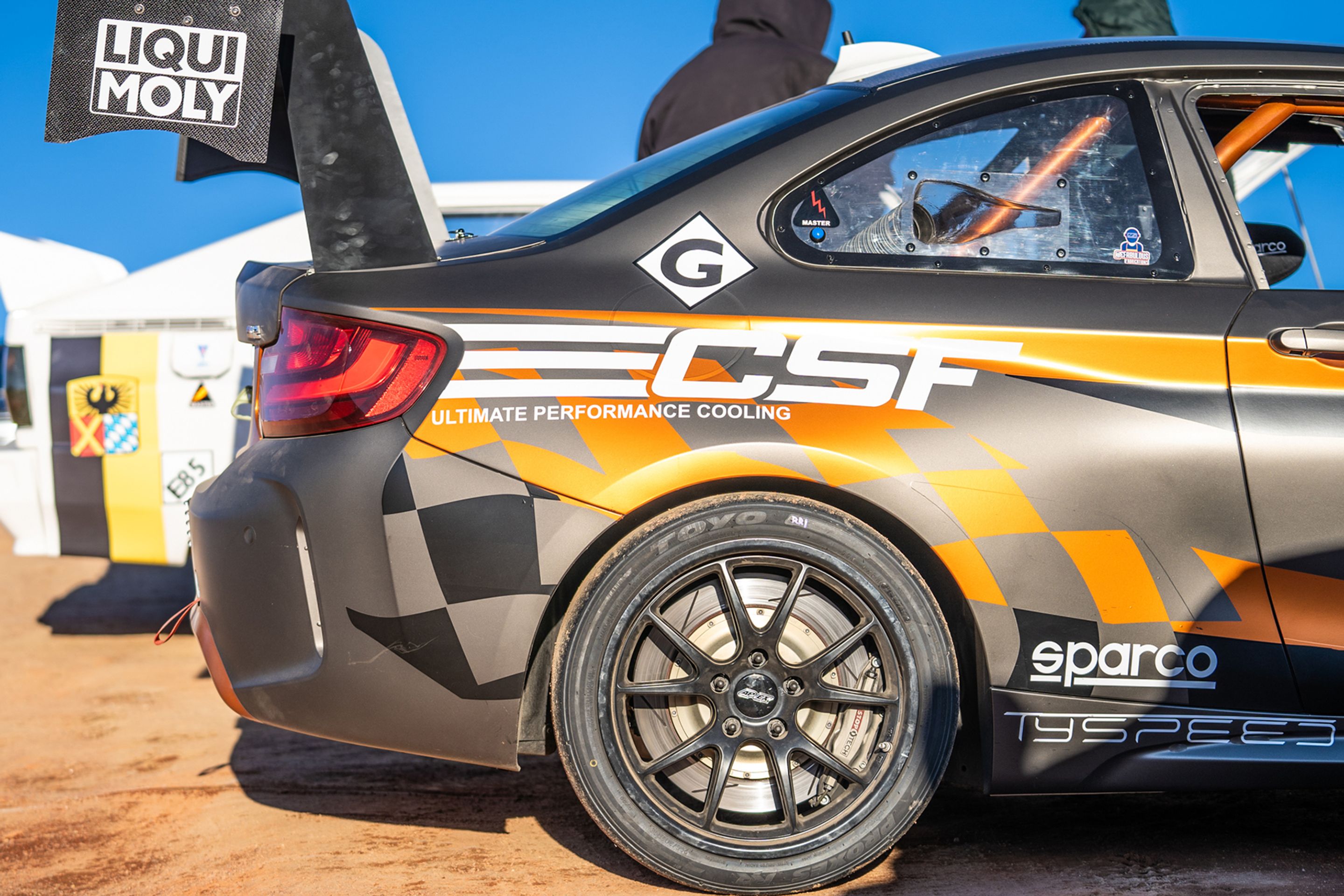 Grey BMW F87 M2 with 18" FL-5 Apex wheels in Satin Black