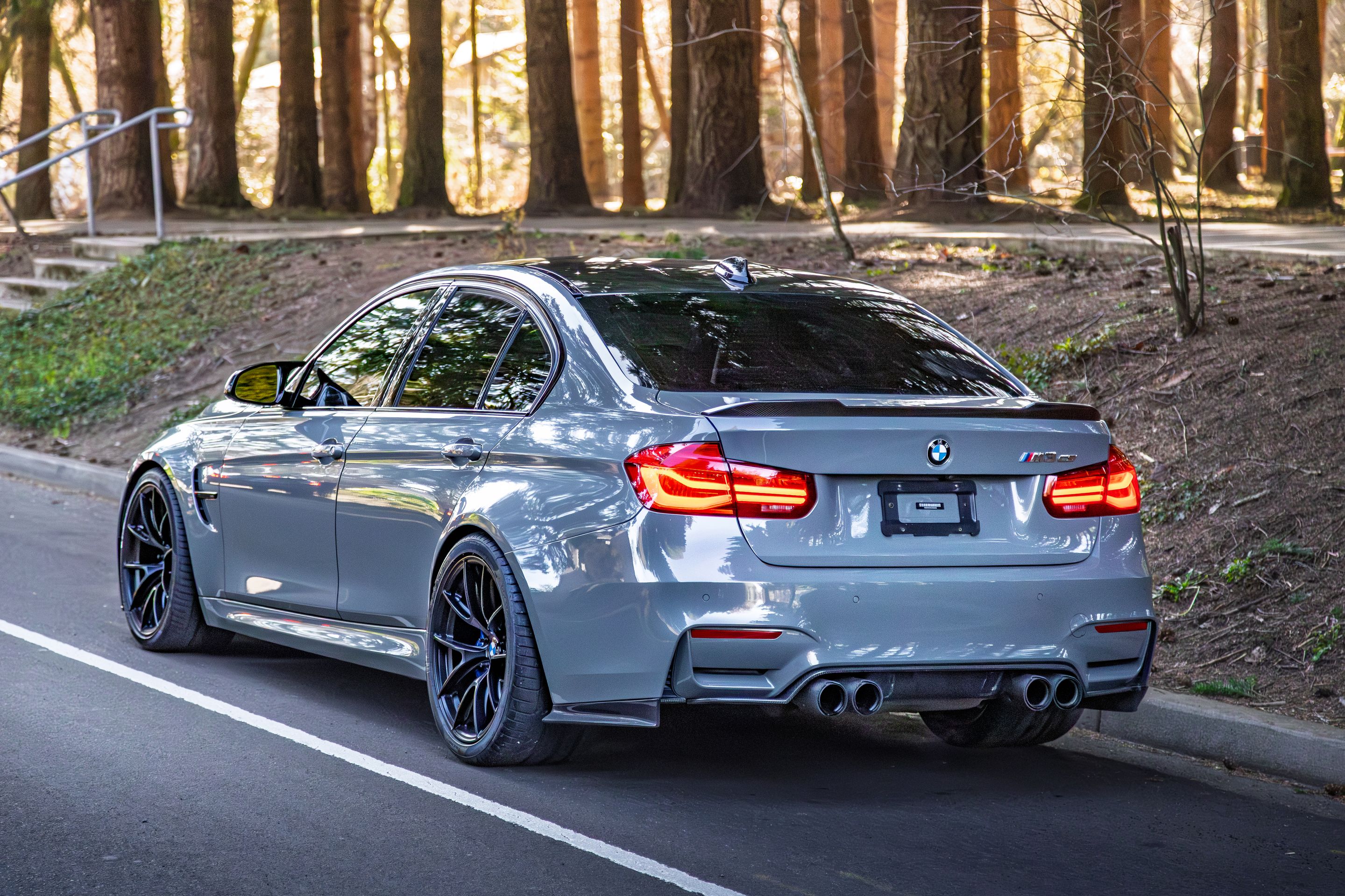Grey BMW F80 M3 with 19" VS-5RS Apex wheels in Satin Black
