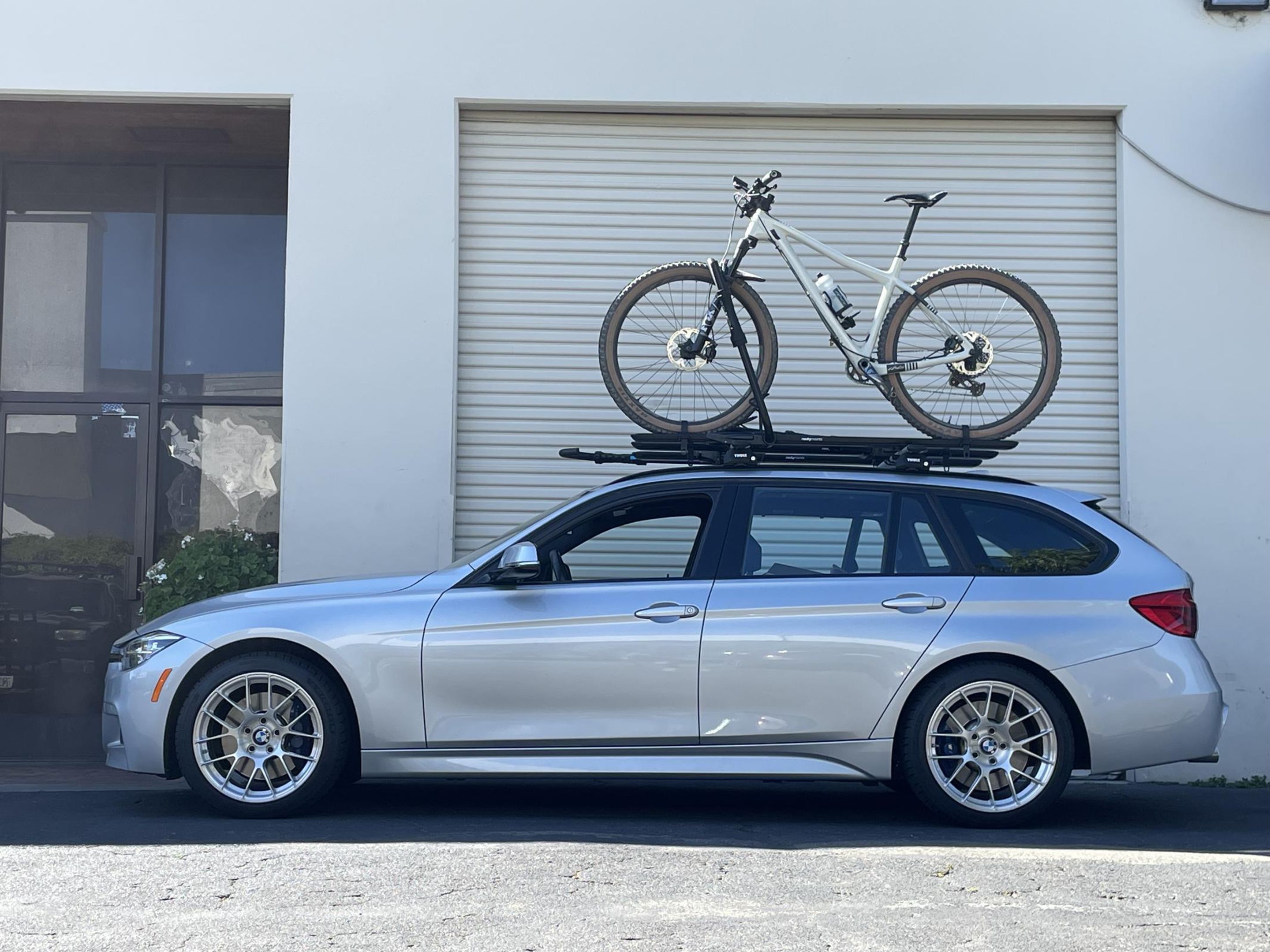 Silver BMW F31 Wagon 3 Series with 18" EC-7RS Apex wheels in Brushed Clear