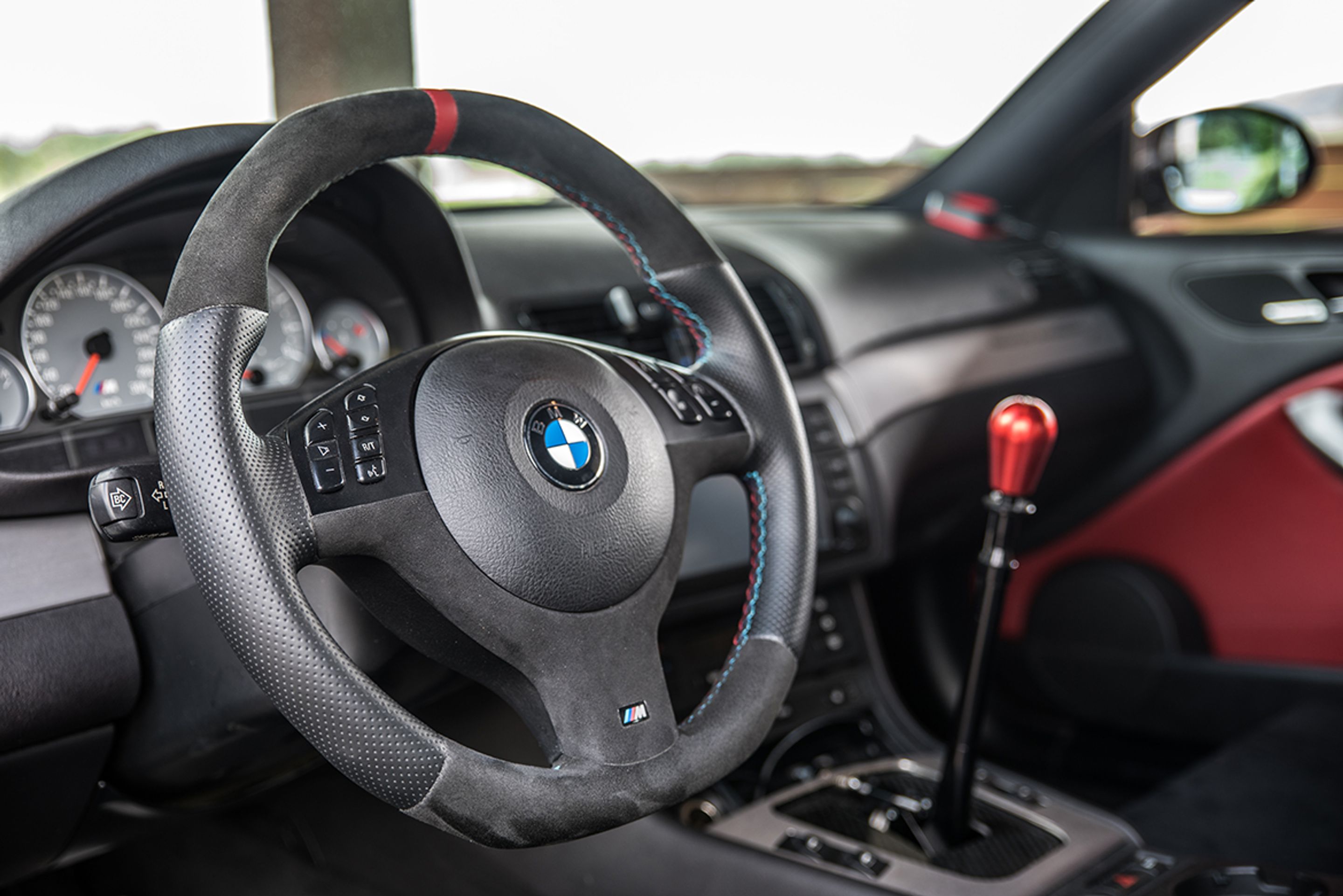 Grey BMW E46 M3 with 19" ARC-8 Apex wheels in Race Silver