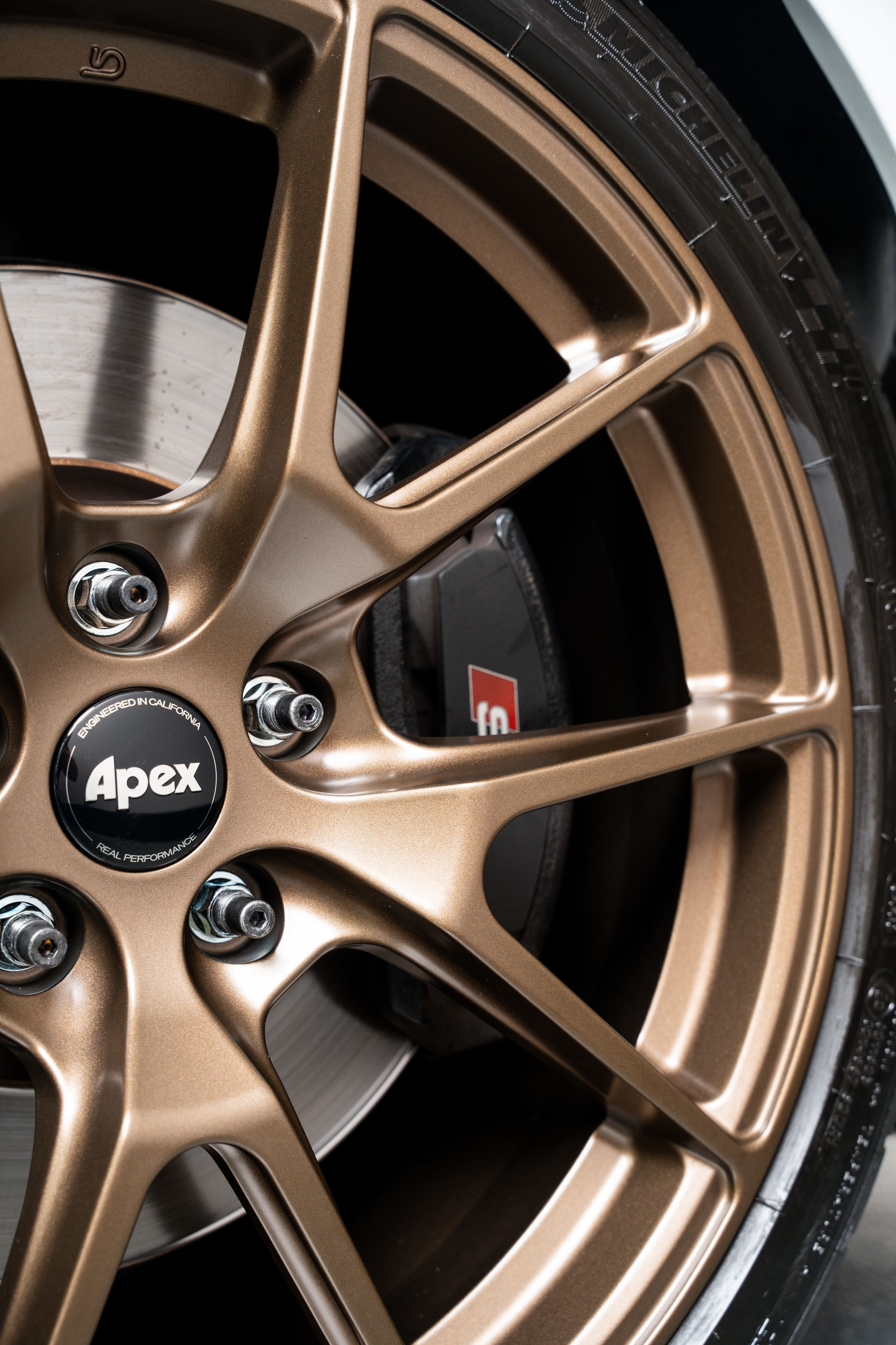 White Audi 8V S3 with 18" VS-5 Apex wheels in Satin Bronze