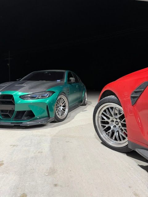 Green BMW G80 M3 with 19" ML-10RT Apex wheels in Machined Lip Brushed Clear