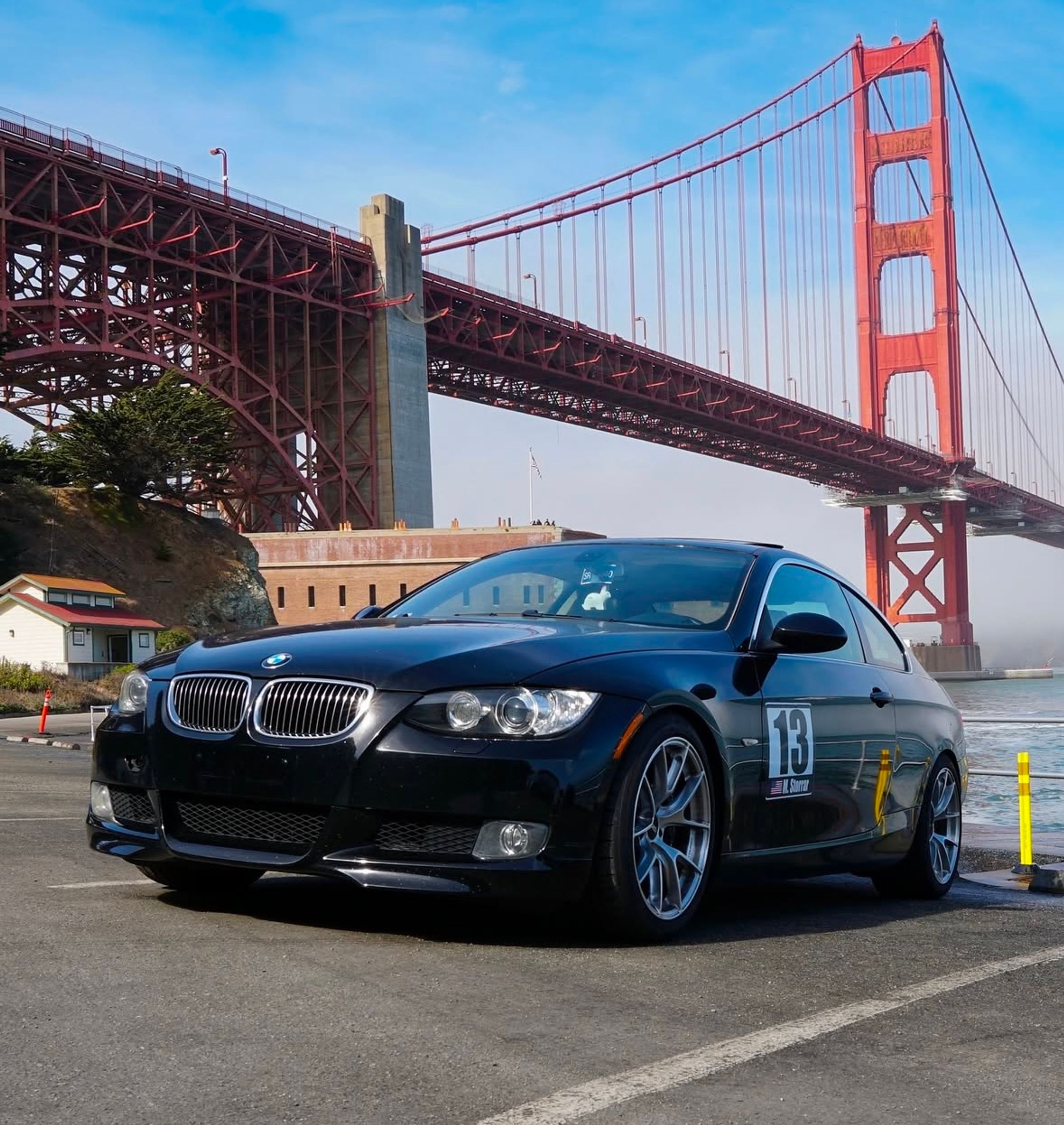 Black BMW E92 Coupe 3 Series with 18" VS-5RS Apex wheels in Brushed Clear