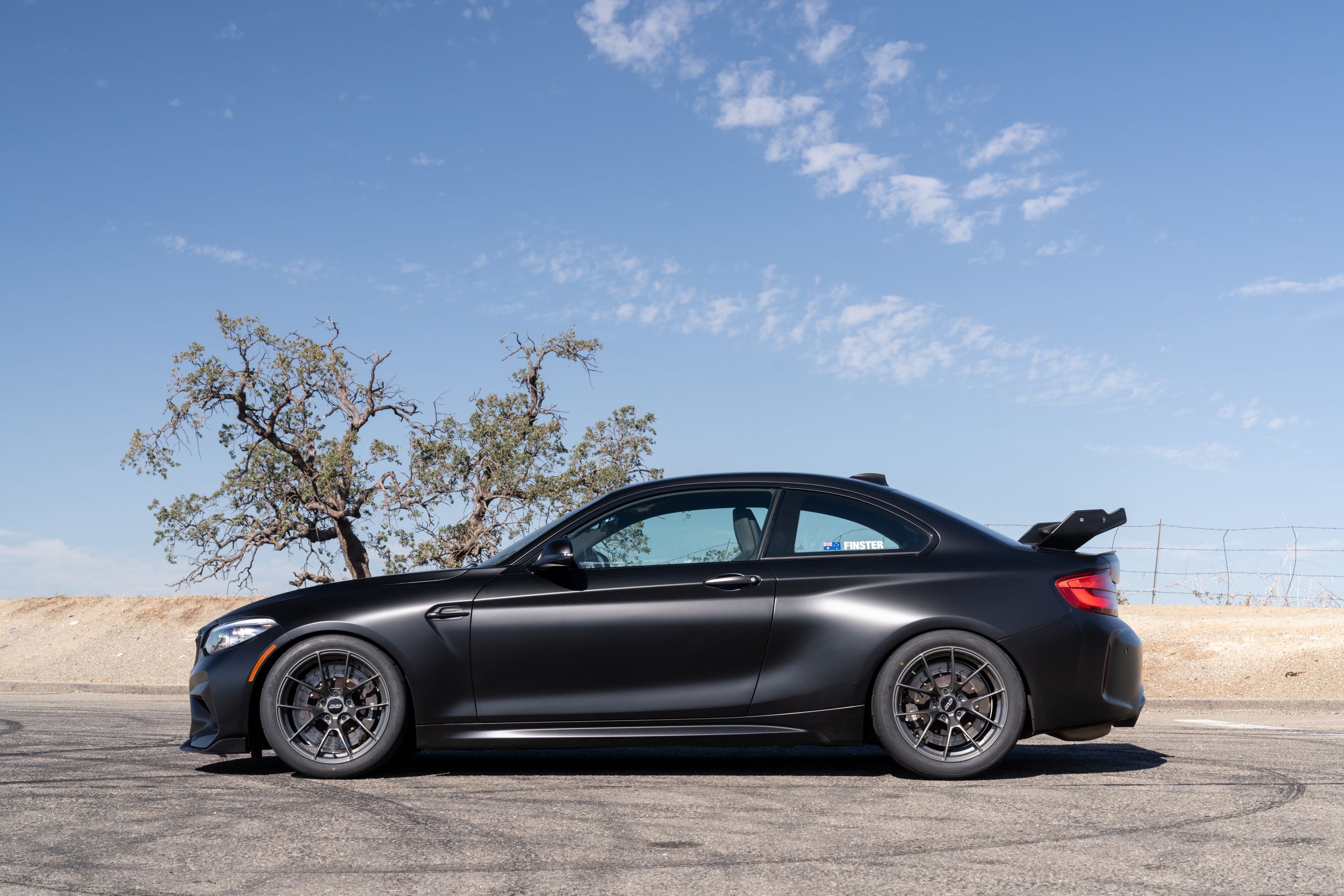 Black BMW F87 M2 with 18" VS-5RS Apex wheels in Anthracite