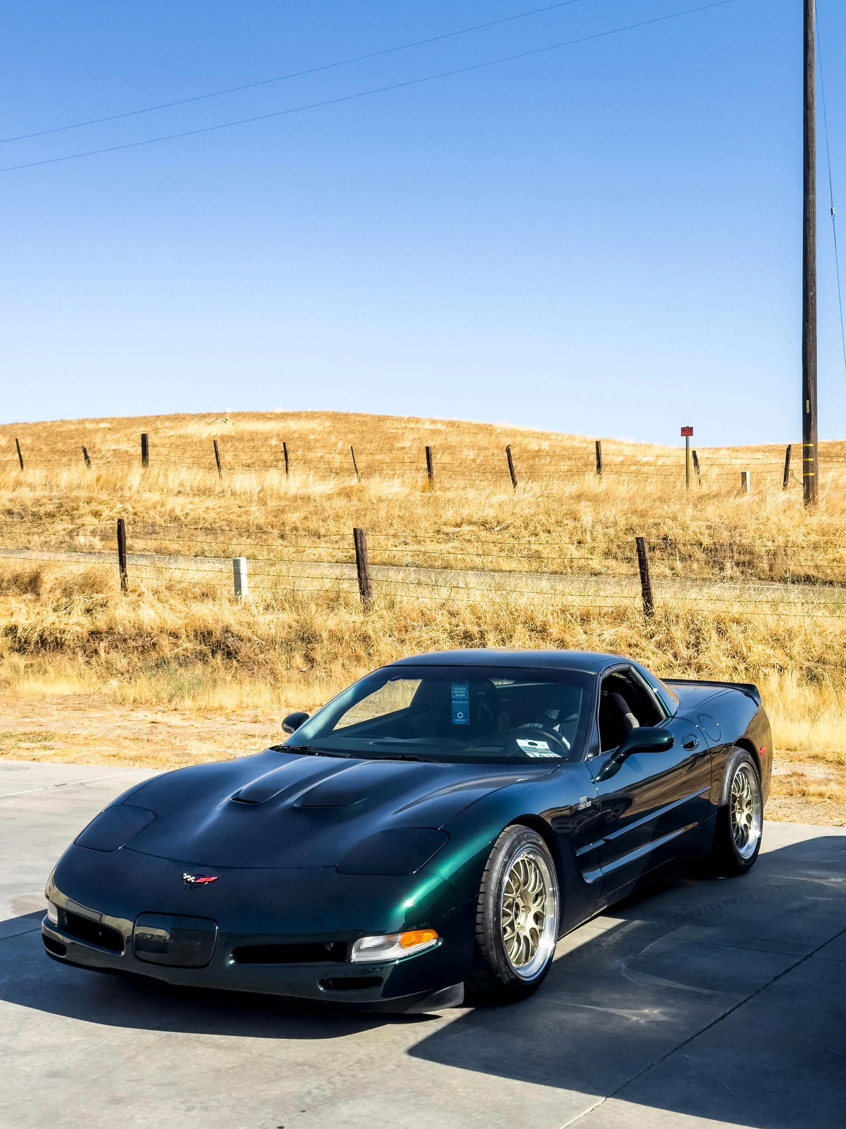 Green Chevrolet C5 Corvette Z06 with 18" ML-10RT Apex wheels in Machined Lip Gloss Motorsport Gold