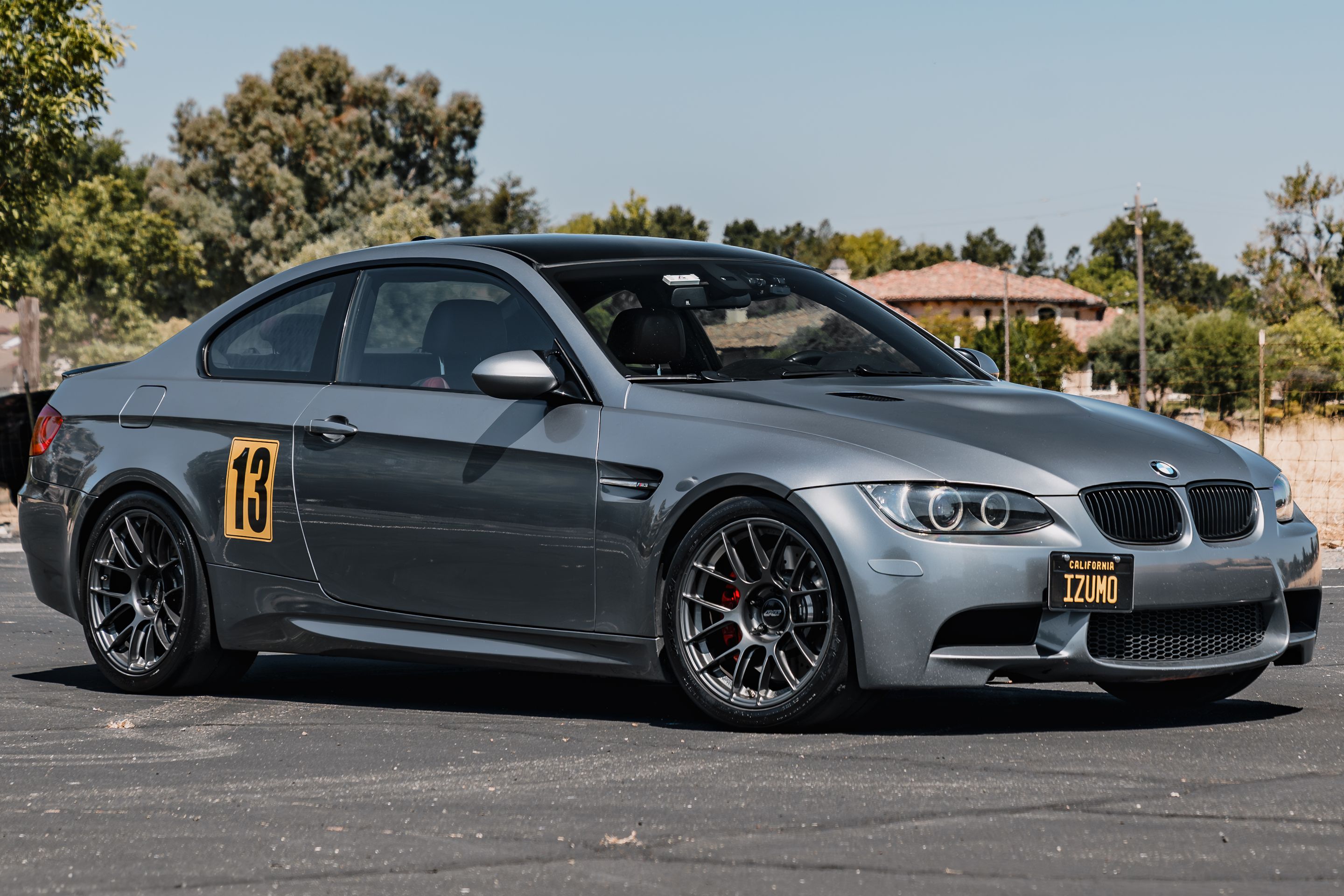 Grey BMW E92 Coupe M3 with 18" EC-7RS Apex wheels in Anthracite