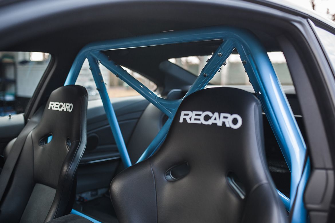 Silver BMW F82 Coupe M4 with 18" SM-10 Apex wheels in Satin Black