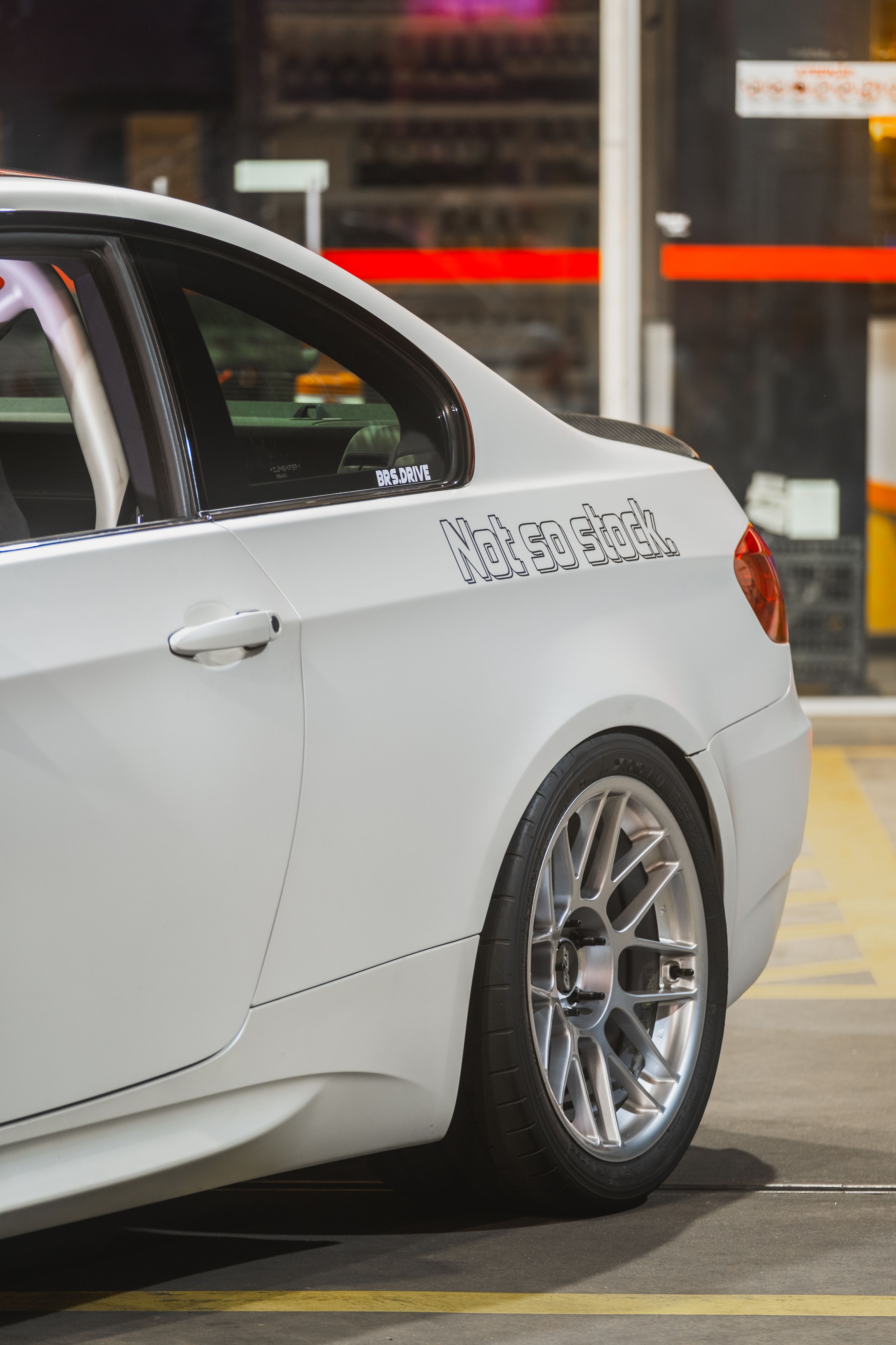 White BMW E92 Coupe M3 with 18" ARC-8 Apex wheels in Race Silver