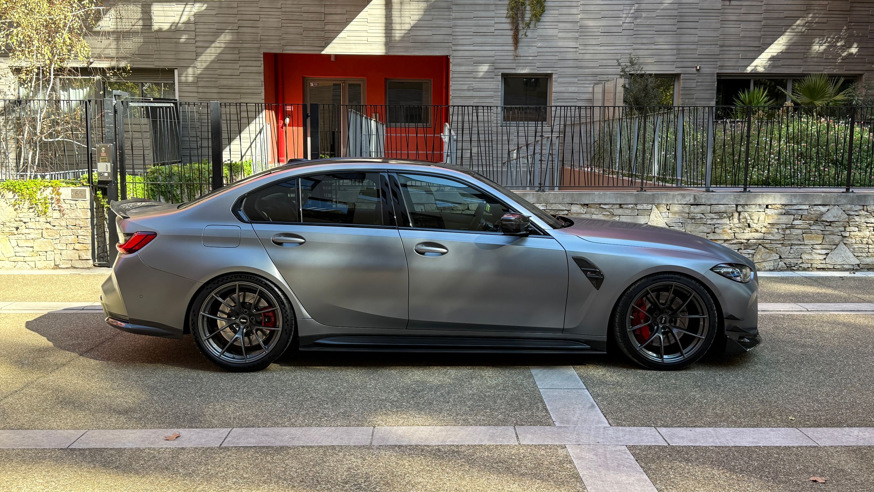 Grey BMW G80 M3 with 20" VS-5RS Apex wheels in Anthracite