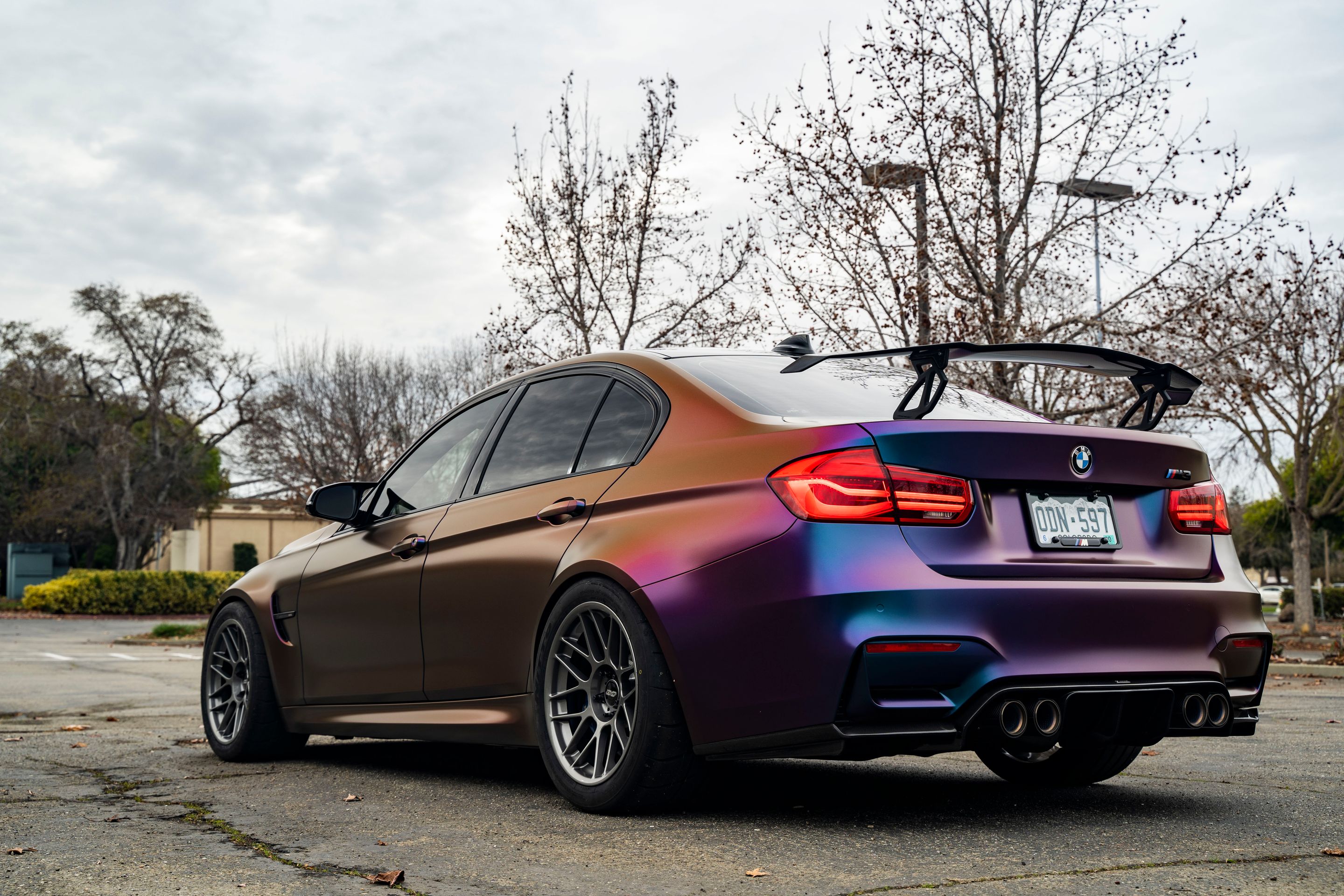 Purple BMW F80 M3 with 18" ARC-8 Apex wheels in Anthracite