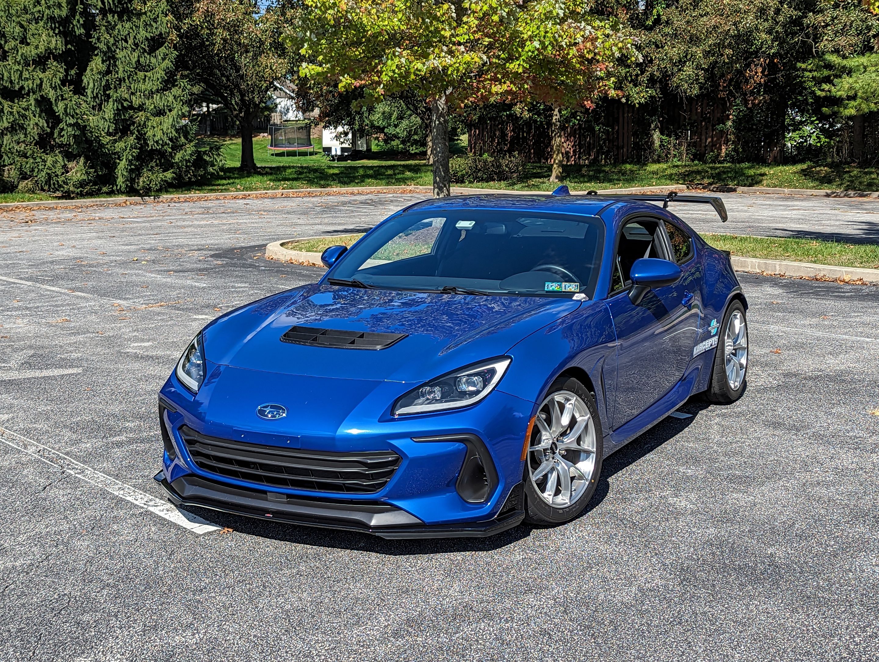 Blue Subaru ZD8 / Gen 2 BRZ with 17" VS-5RS Apex wheels in Brushed Clear