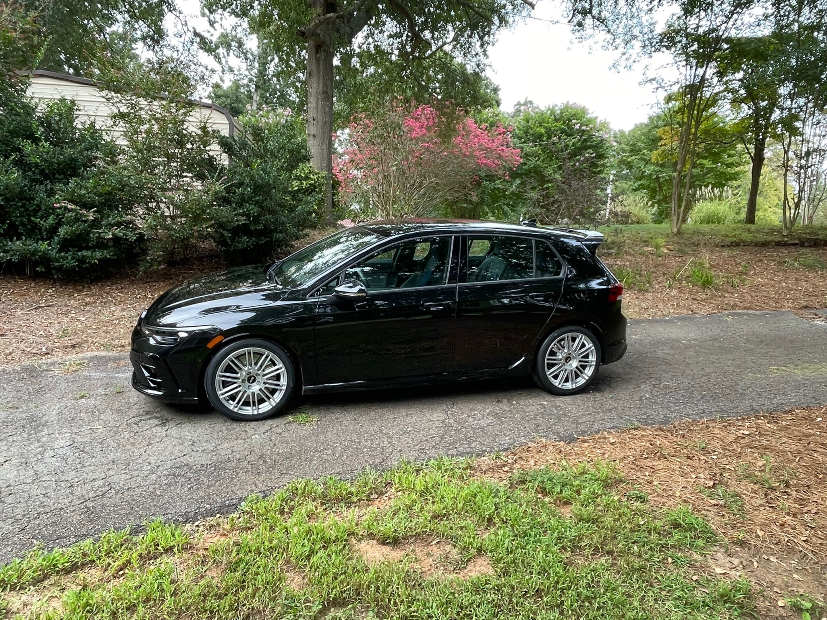Black VW MK8 Golf R with 18" TC-10RT Apex wheels in Race Silver