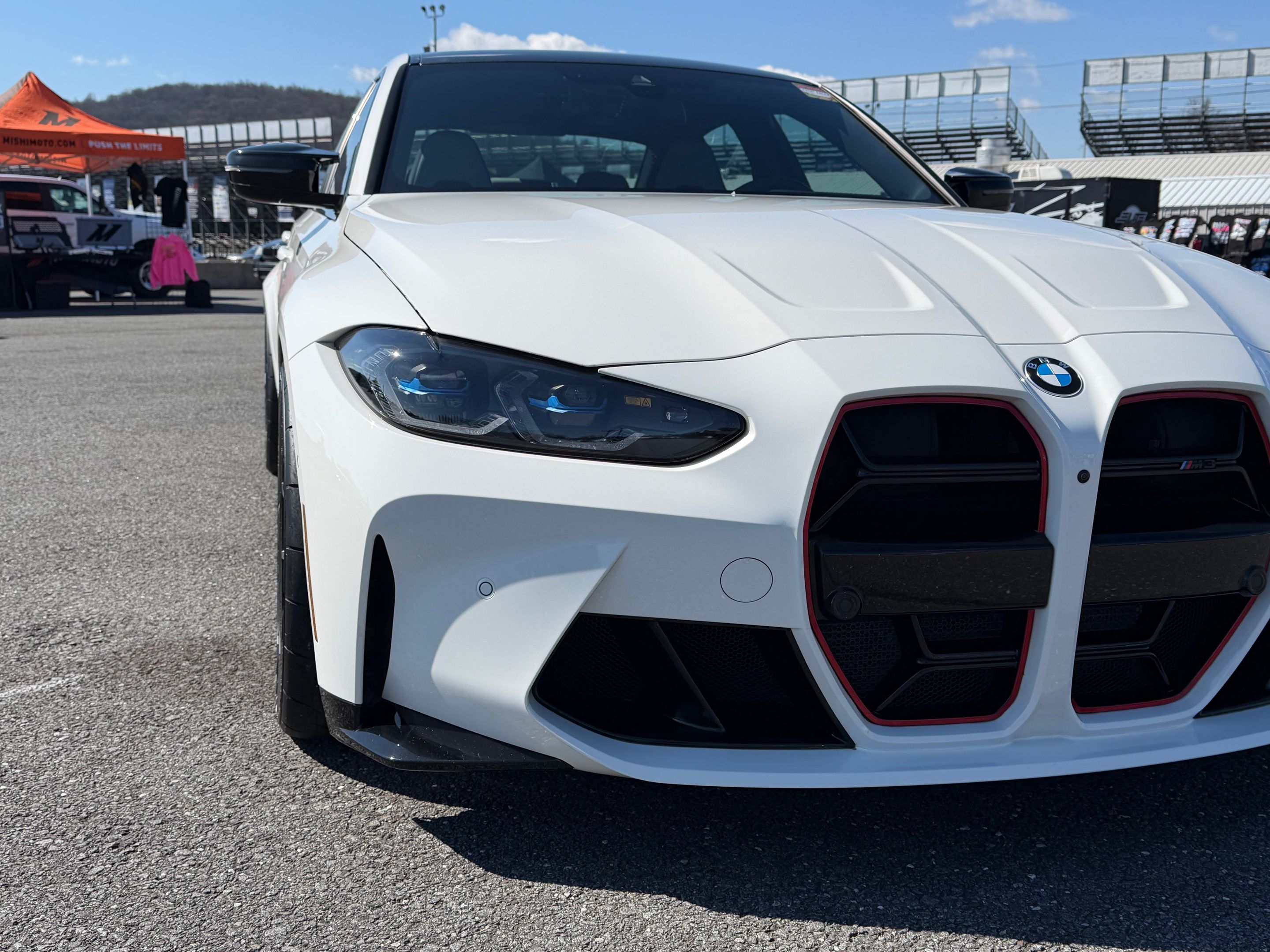 White BMW G80 M3 with 18" VS-5RS Apex wheels in Satin Black