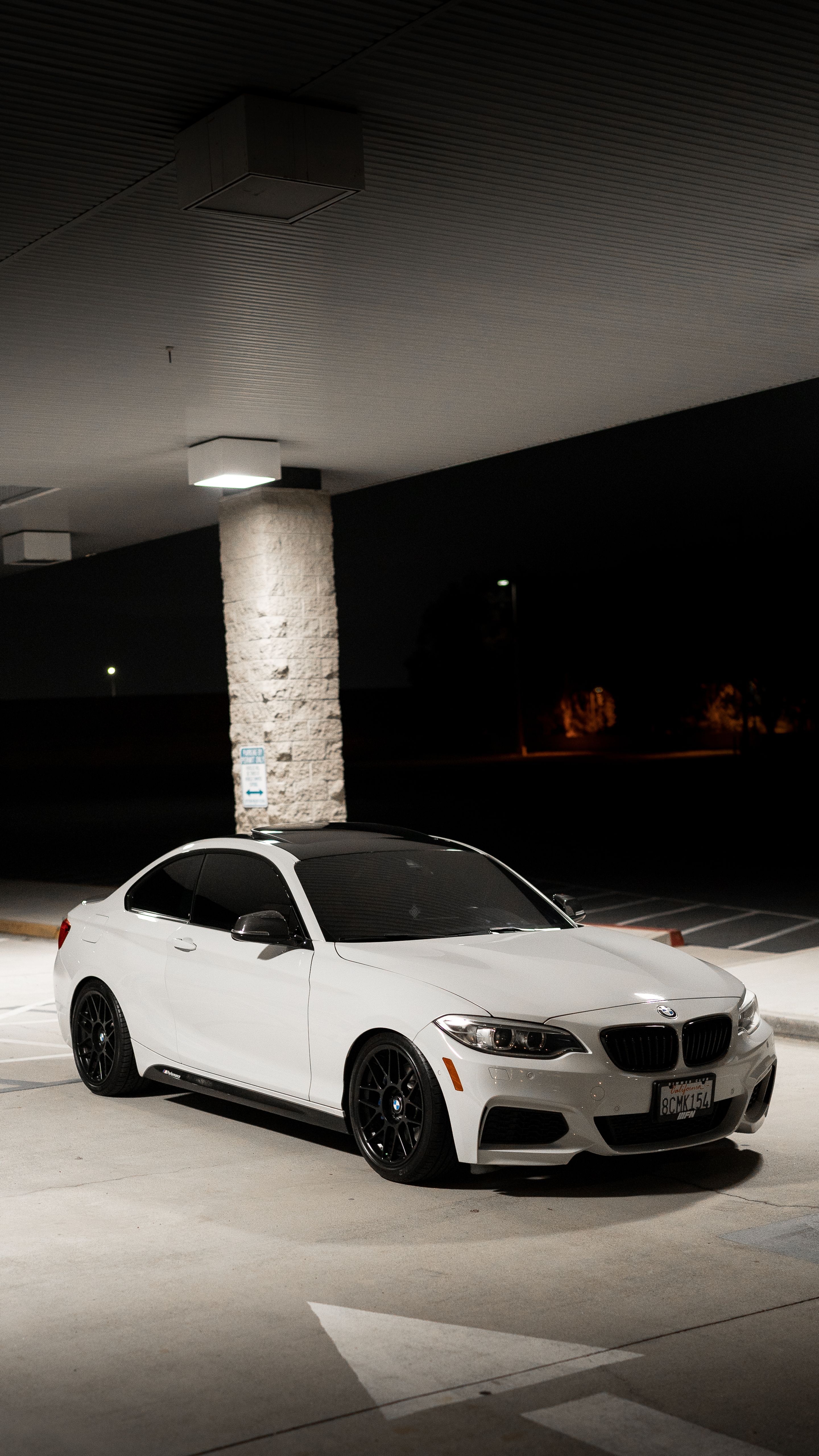 White BMW F22 Coupe 2 Series with 18" ARC-8 Apex wheels in Satin Black