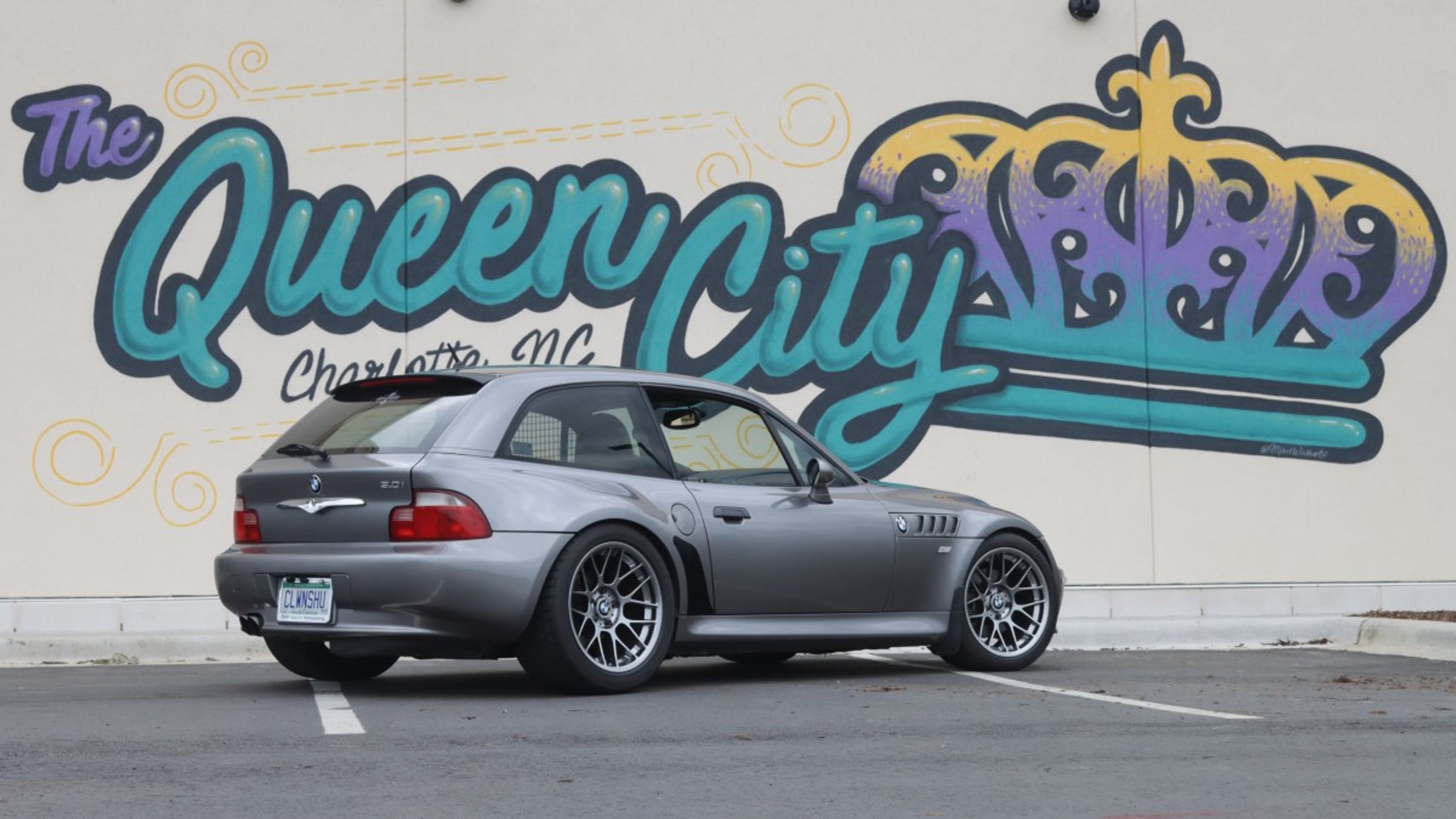 Silver BMW E36/8 Coupe Z3 with 17" ARC-8 Apex wheels in Hyper Black