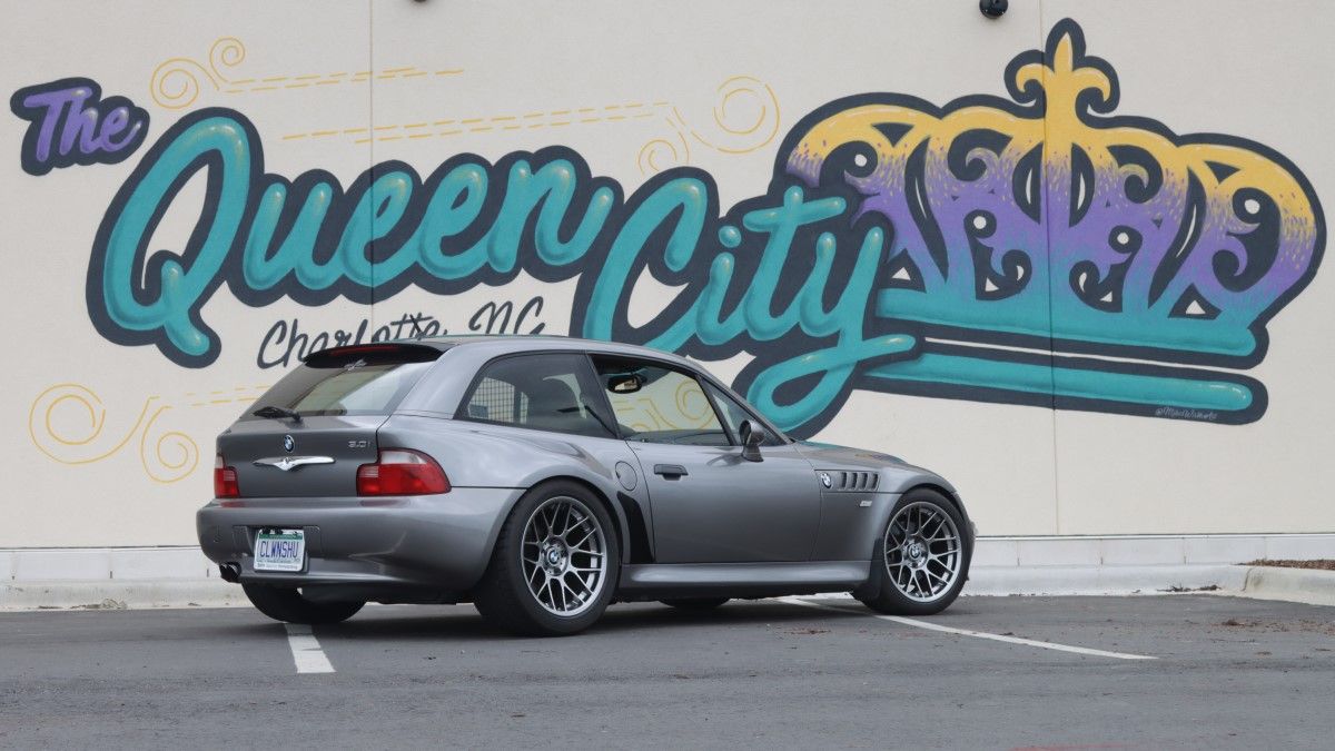 Silver BMW E36/8 Coupe Z3 with 17" ARC-8 Apex wheels in Hyper Black